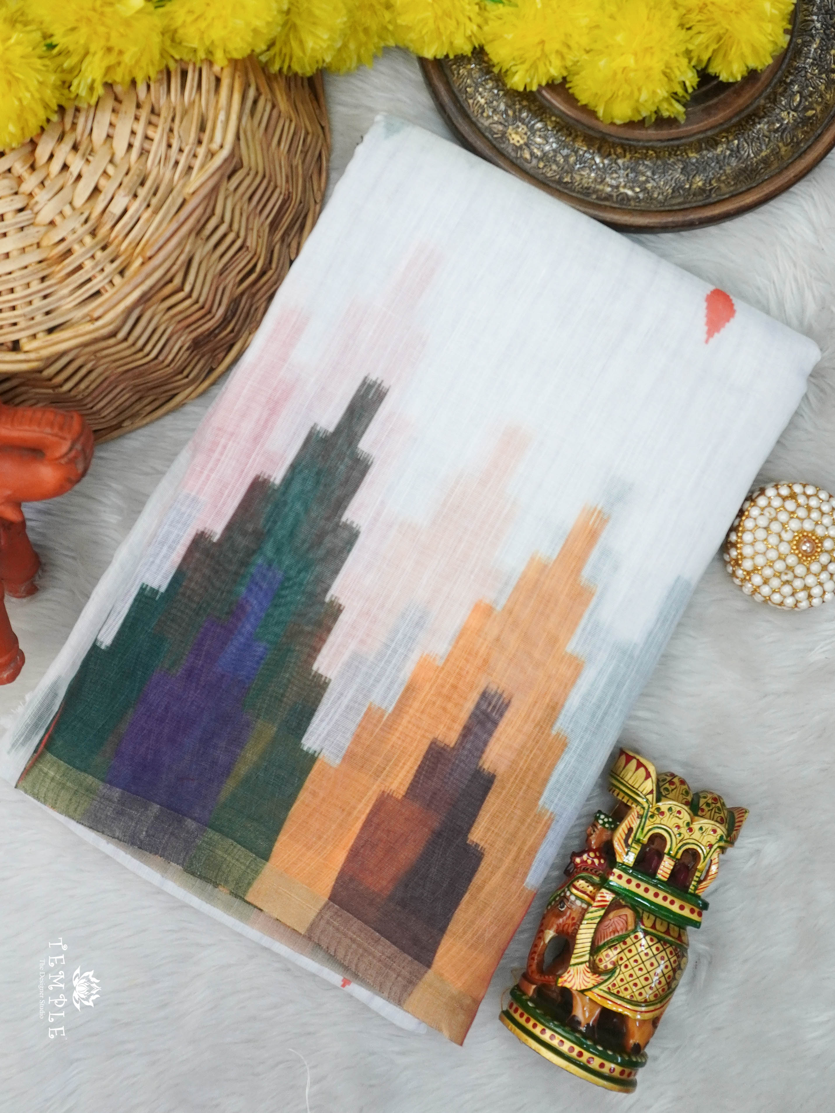 Linen Cotton Saree | TTDS3038