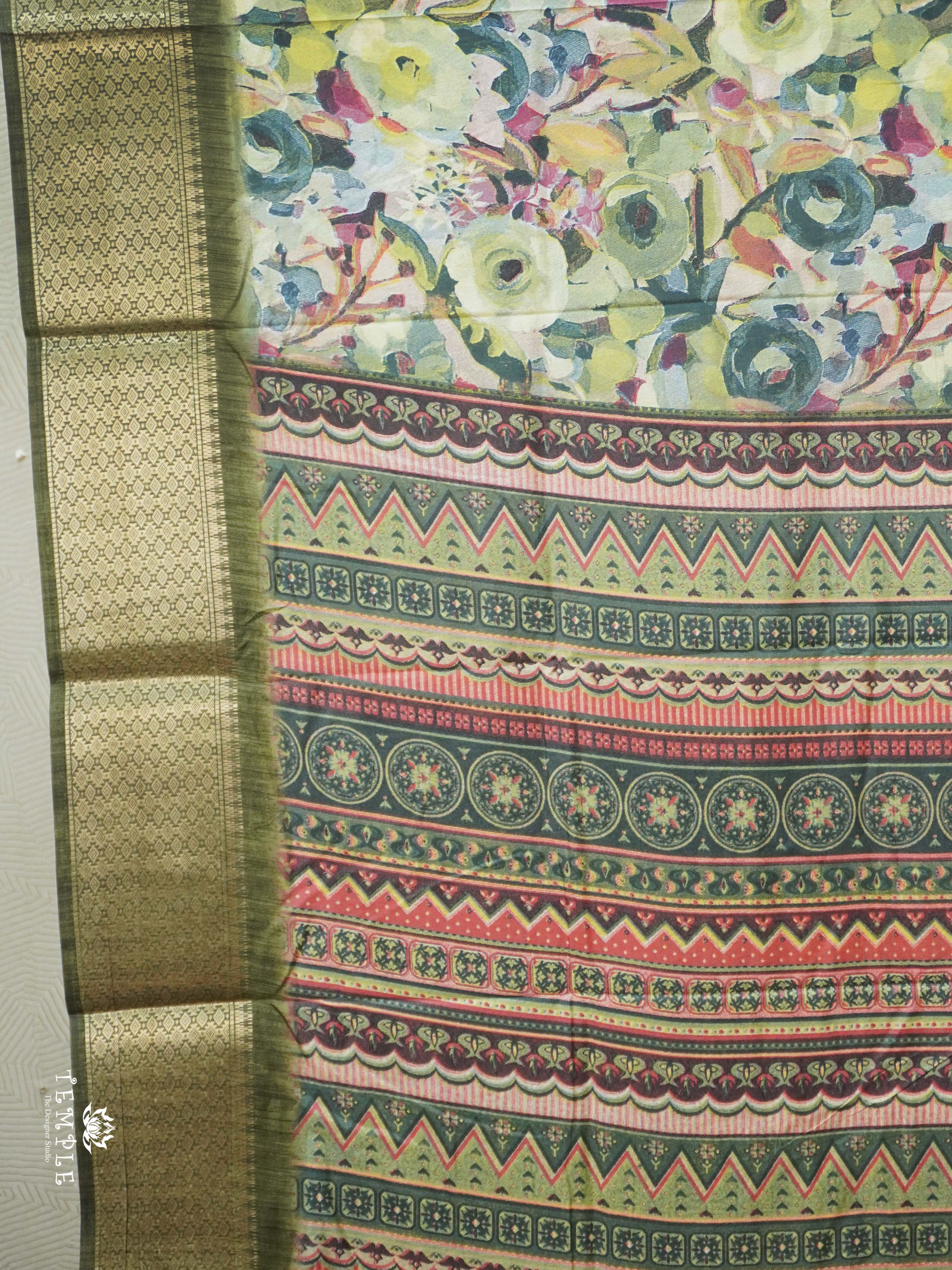 Floral Pattern Dola Silk Saree | TTDS2565