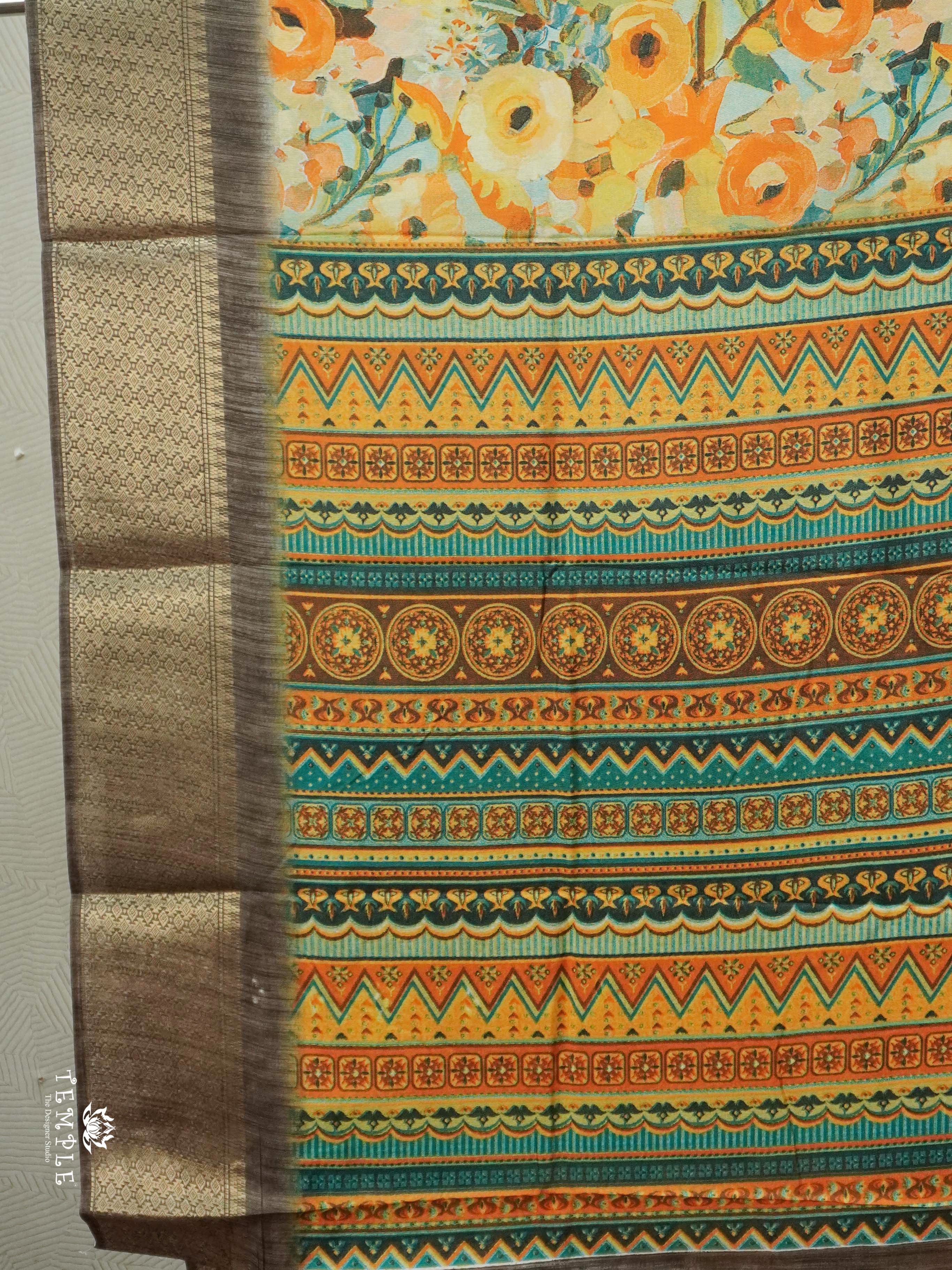 Floral Pattern Dola Silk Saree | TTDS2565