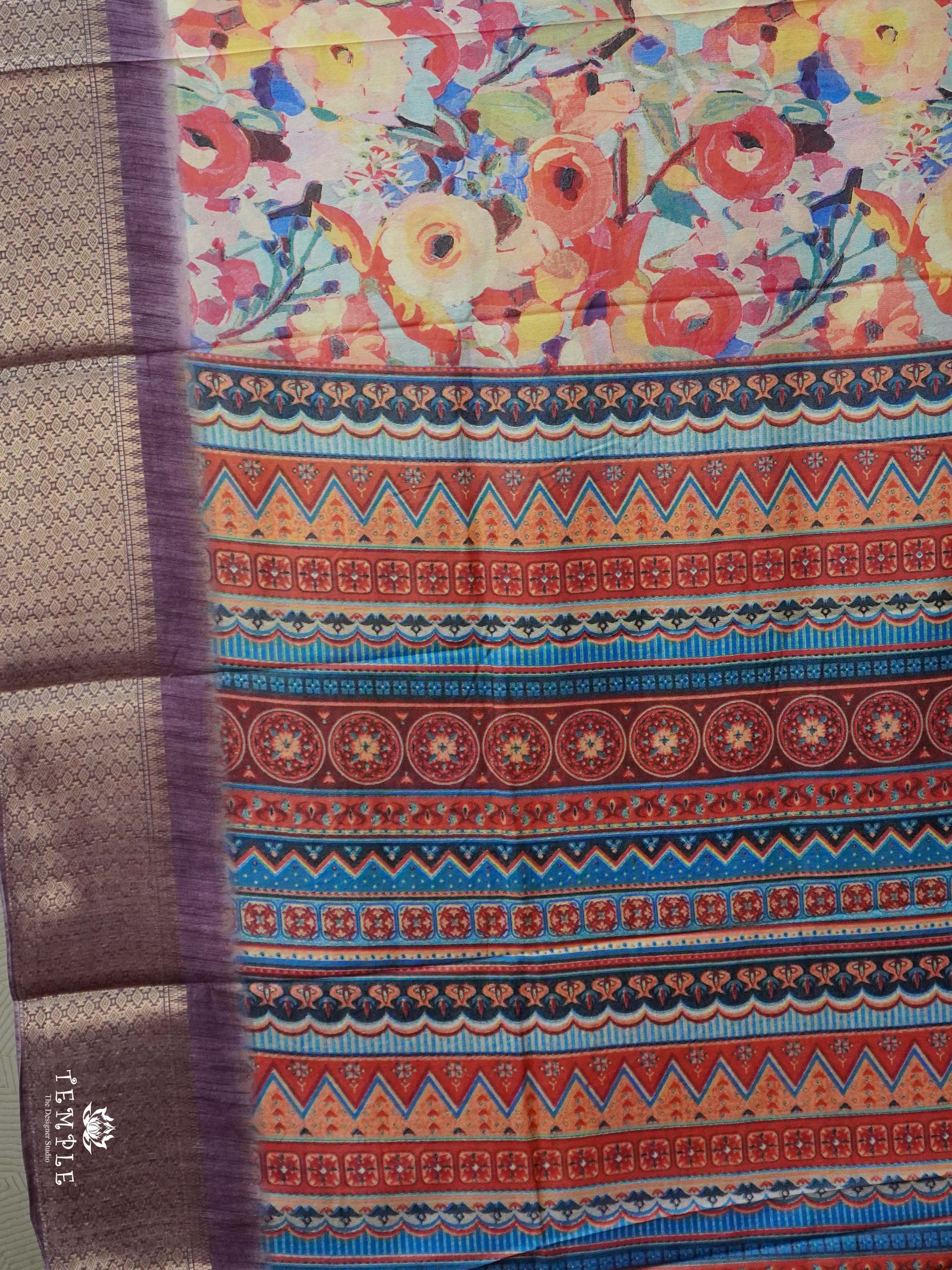 Floral Pattern Dola Silk Saree | TTDS2565