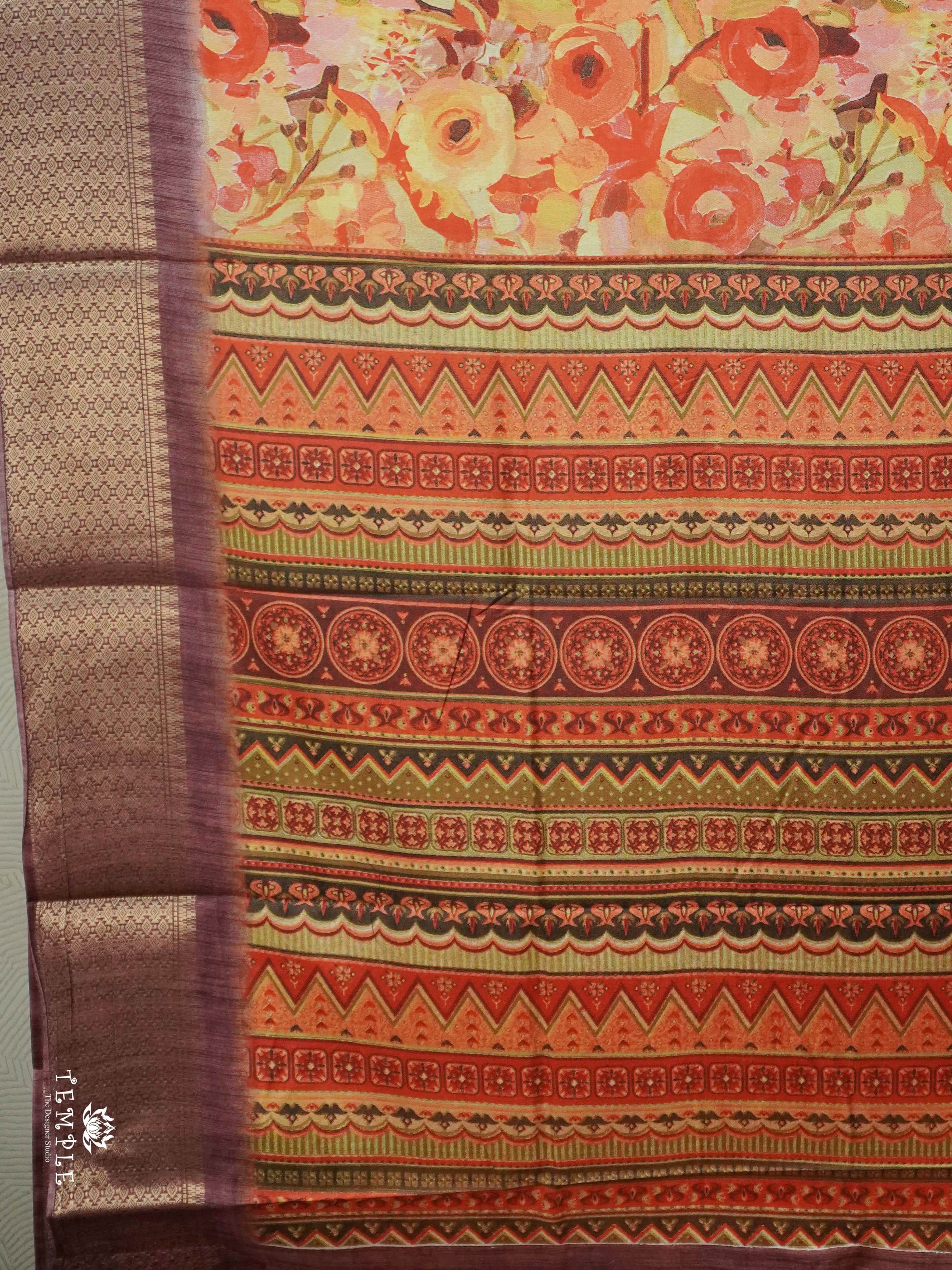 Floral Pattern Dola Silk Saree | TTDS2565