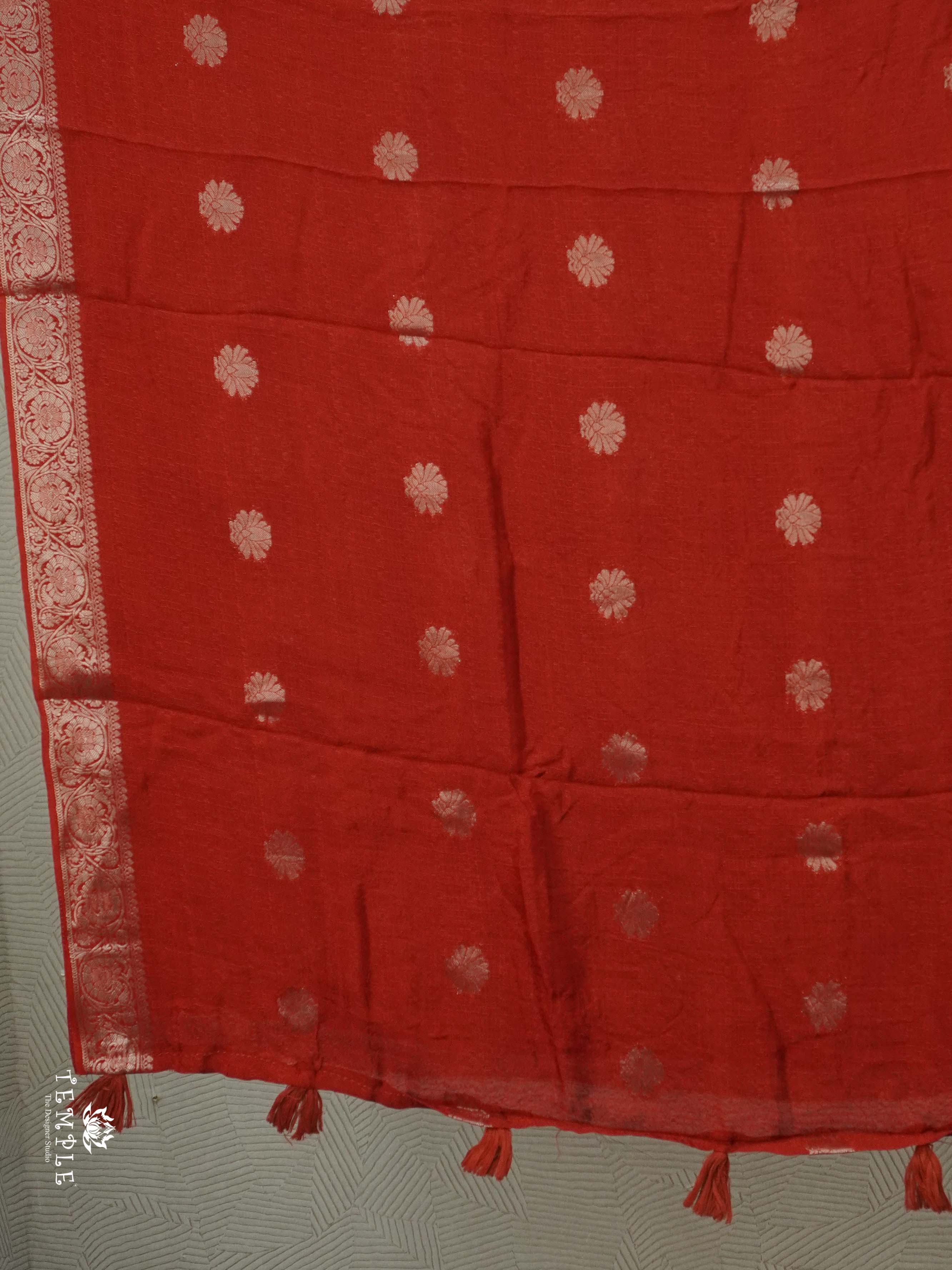 Khadi Silk Saree(Rustic Orange) | TTDS2556