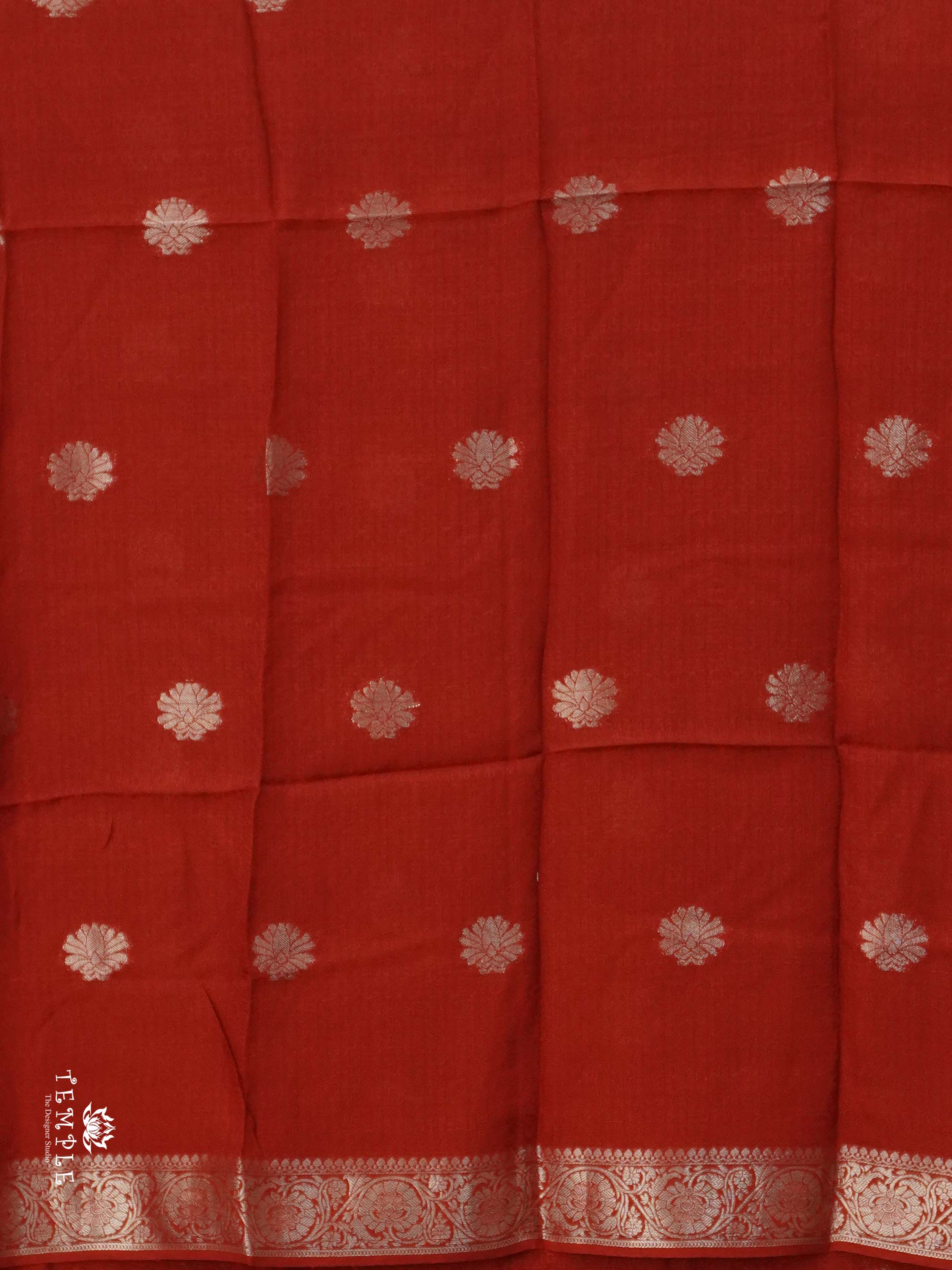 Khadi Silk Saree(Rustic Orange) | TTDS2556