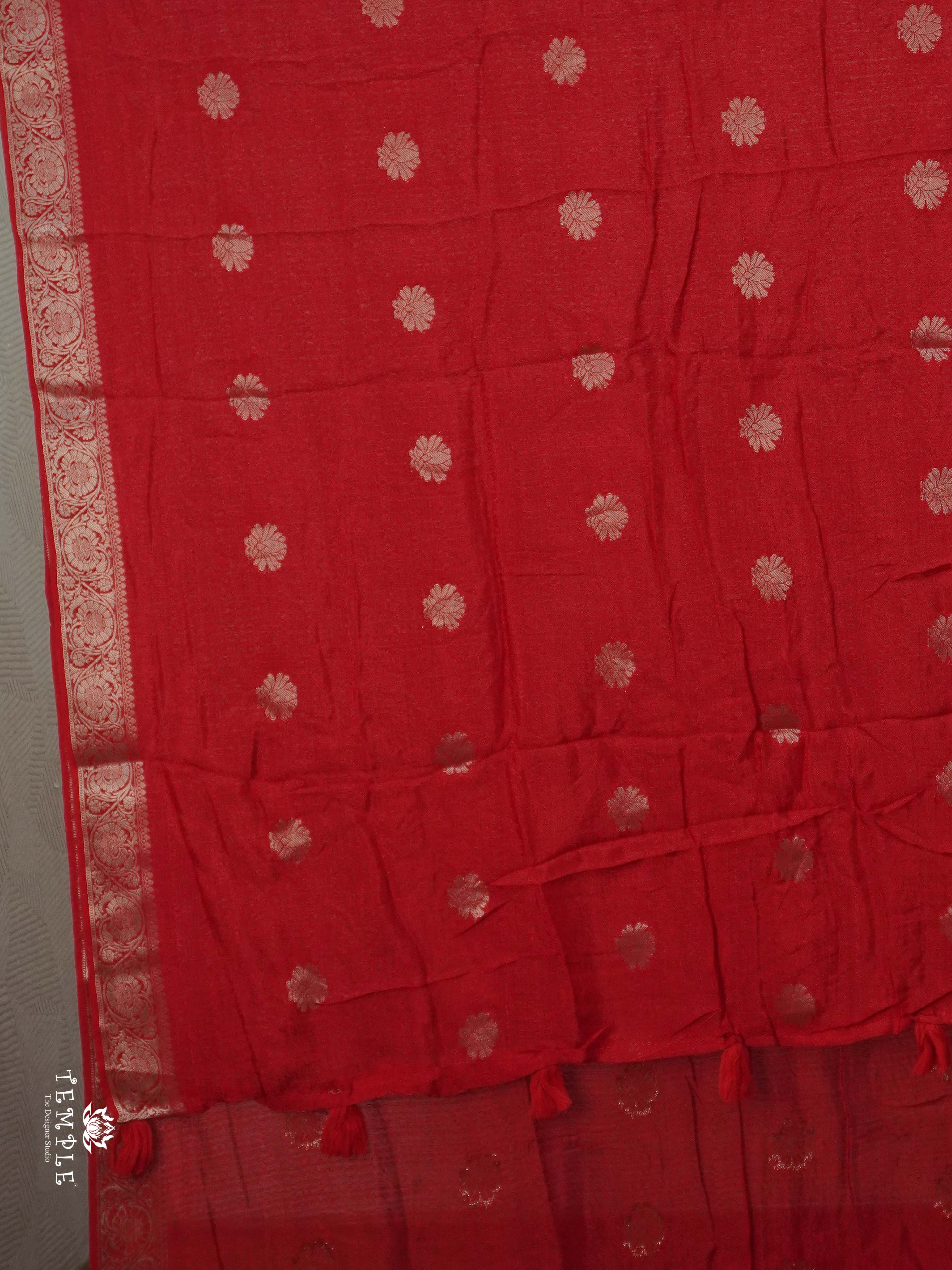 Khadi Silk Saree(Red) | TTDS2556