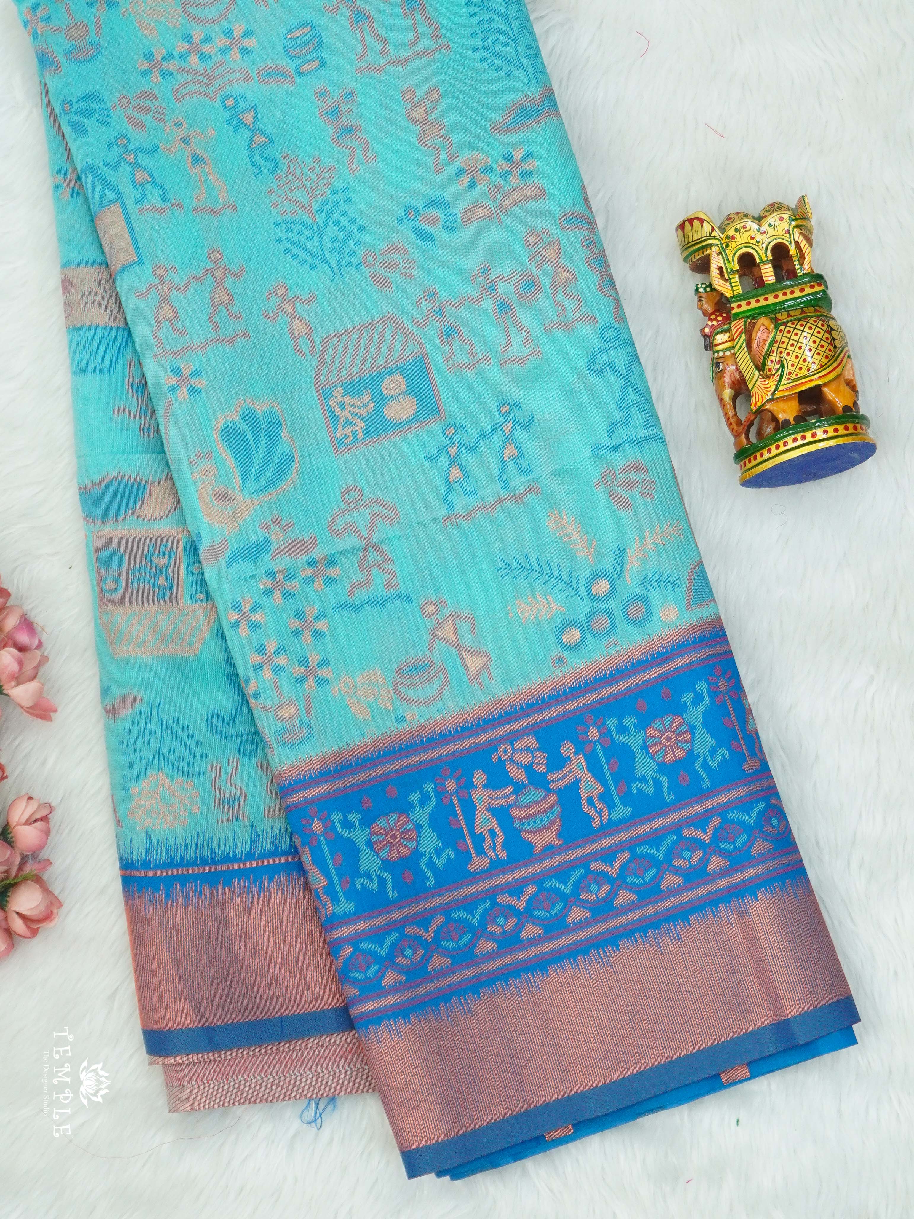 Warli Printed Art Silk Sarees | TTDS2570 | Design 3