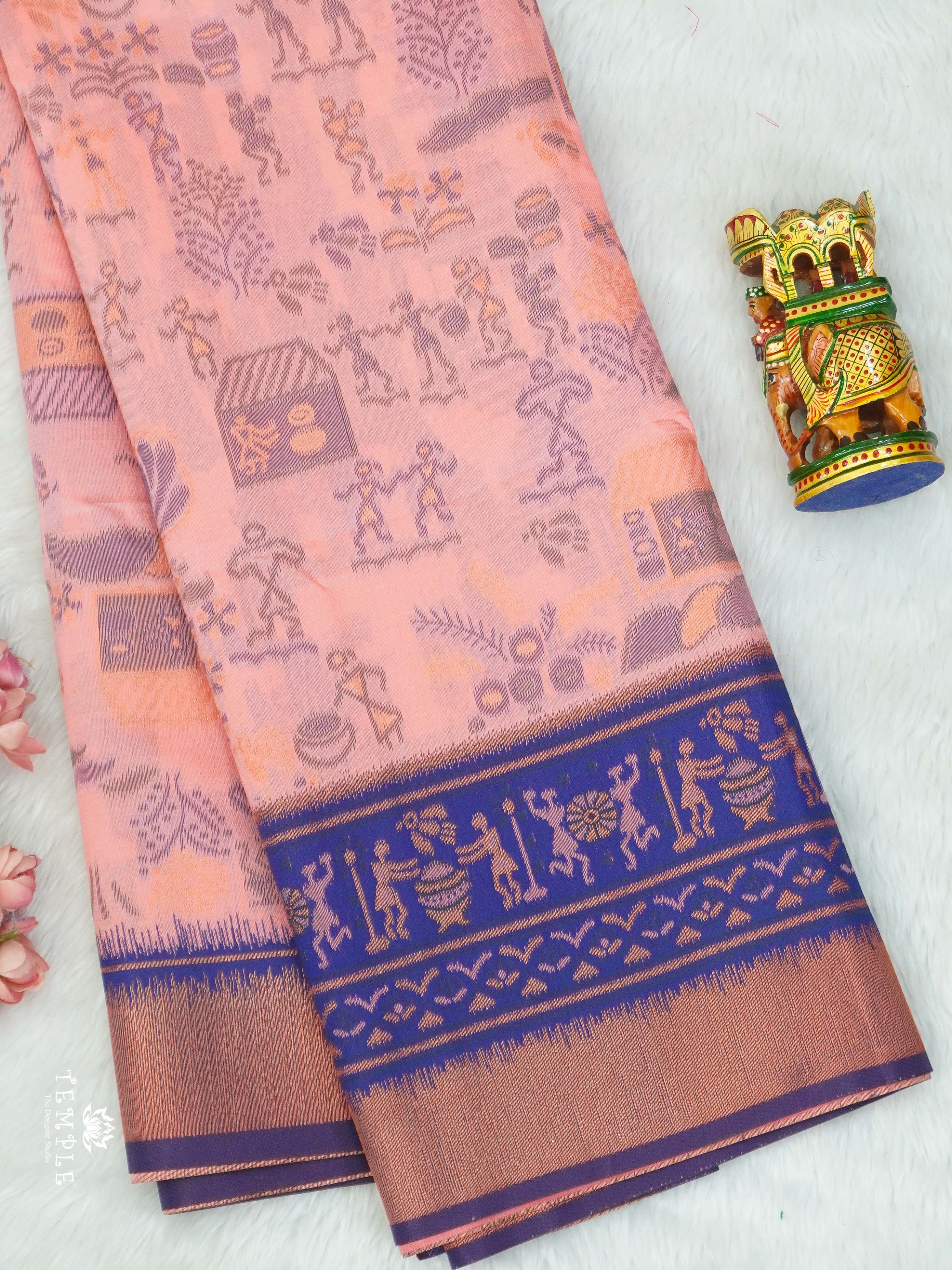 Warli Printed Art Silk Sarees | TTDS2570 | Design 3
