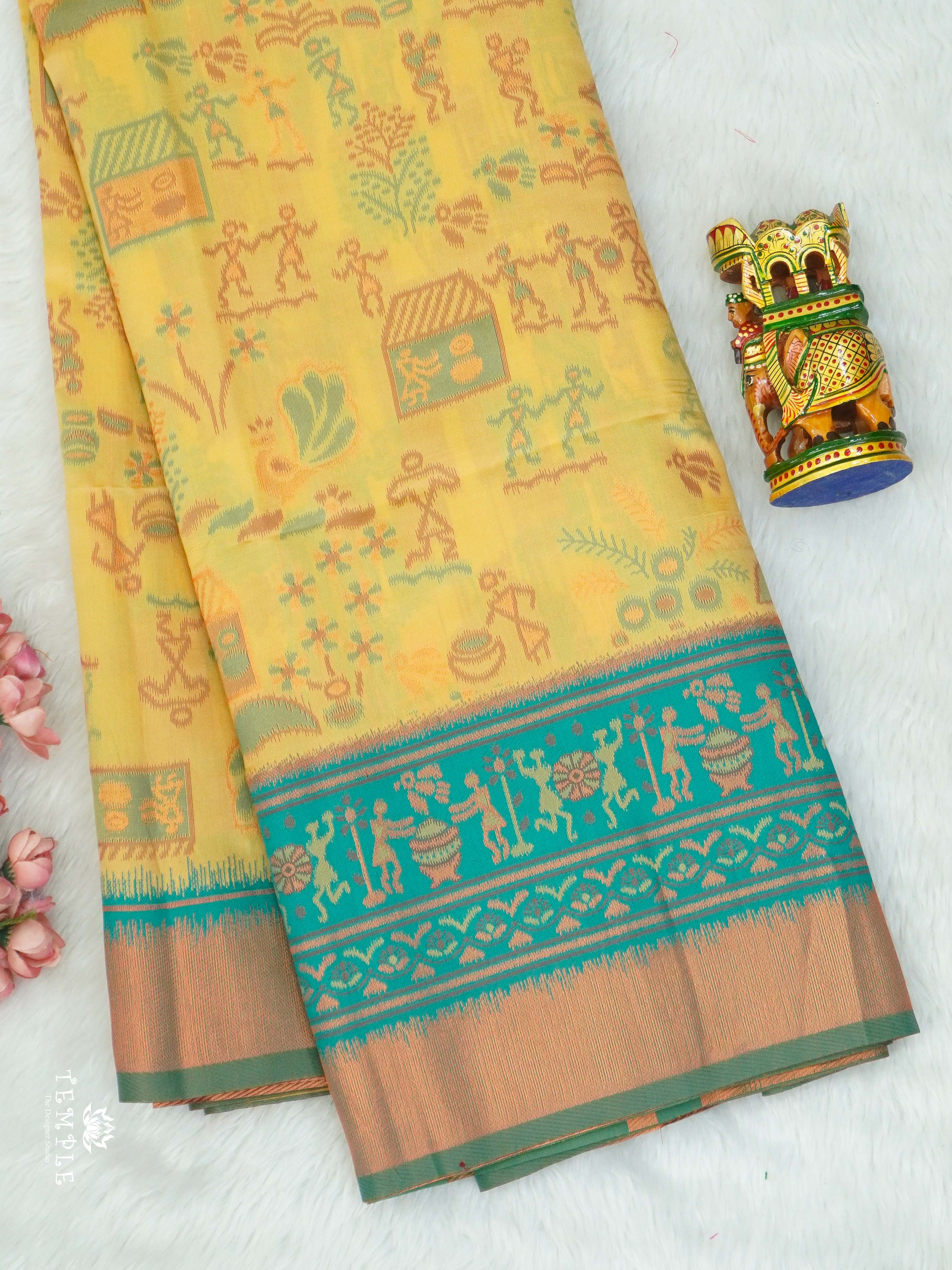 Warli Printed Art Silk Sarees | TTDS2570 | Design 3