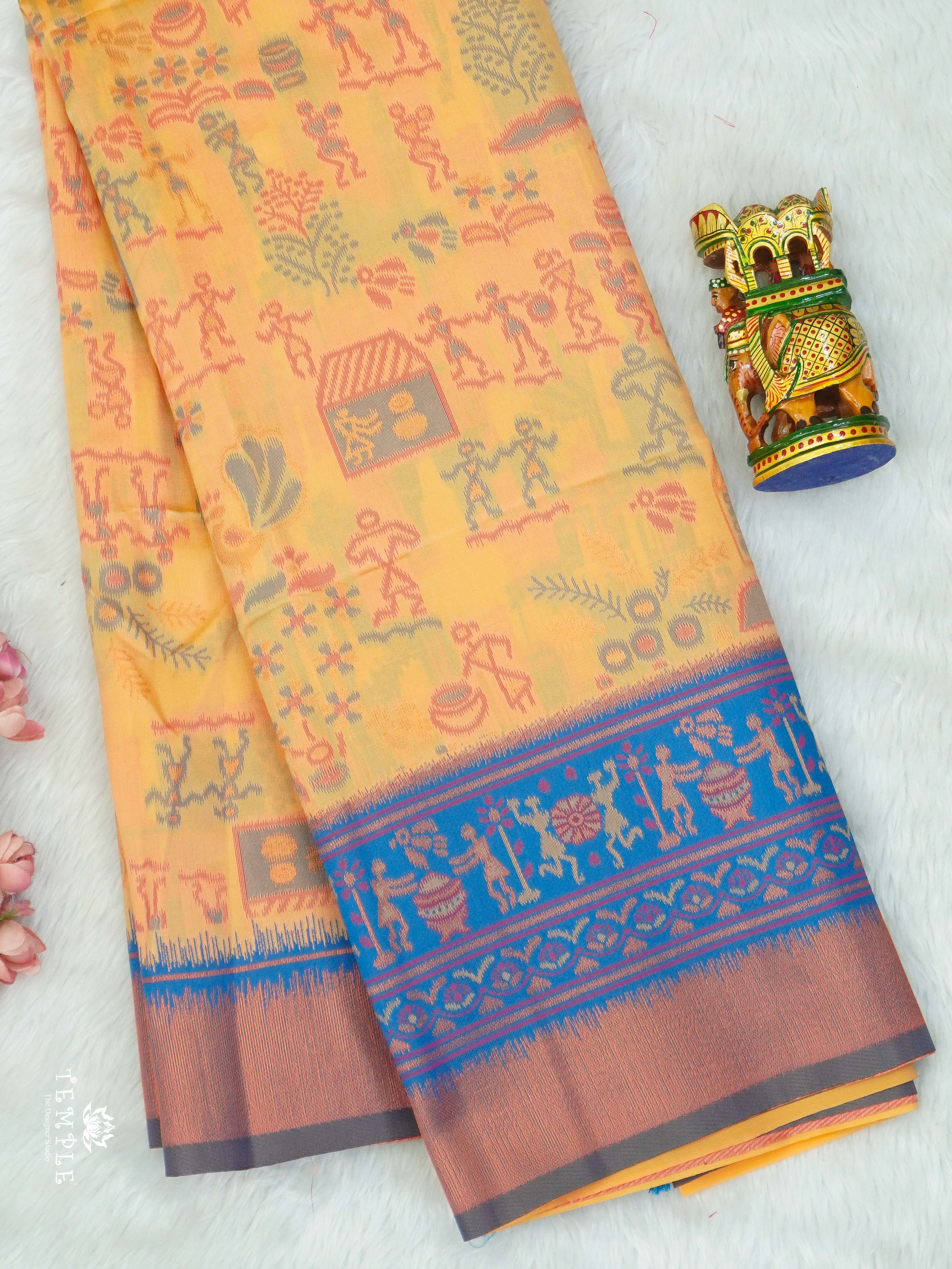 Warli Printed Art Silk Sarees | TTDS2570 | Design 3