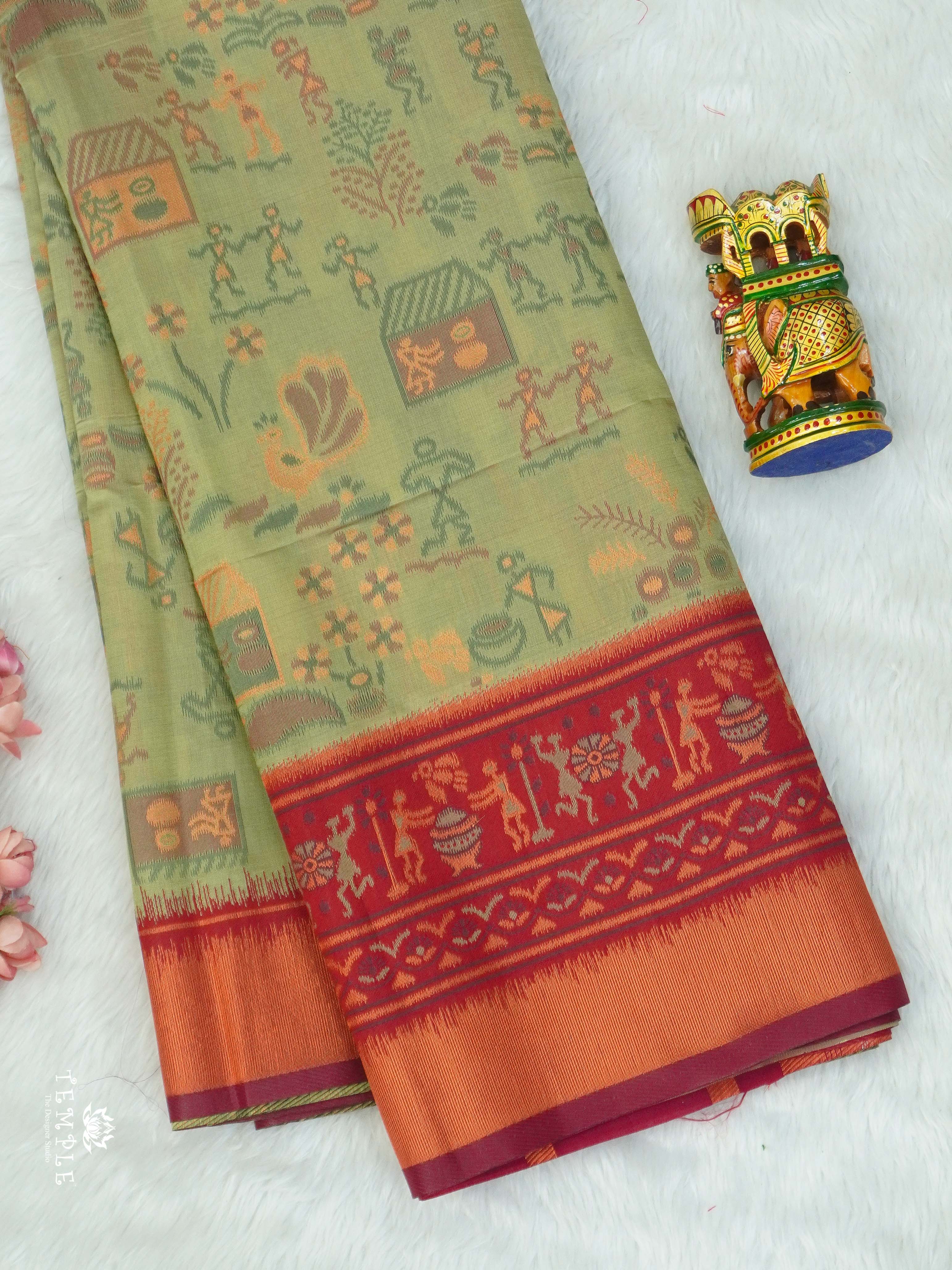 Warli Printed Art Silk Sarees | TTDS2570 | Design 3