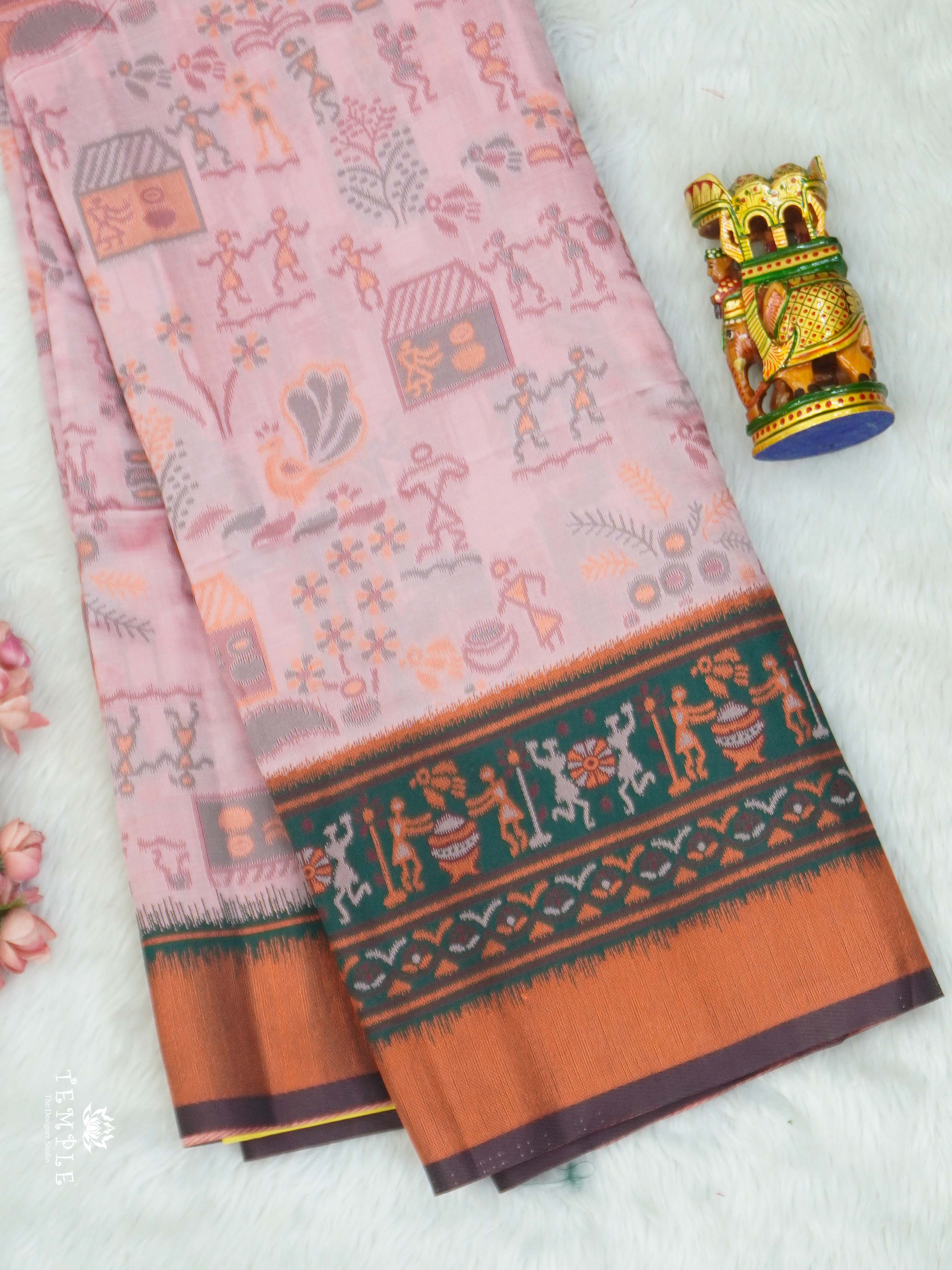 Warli Printed Art Silk Sarees | TTDS2570 | Design 3
