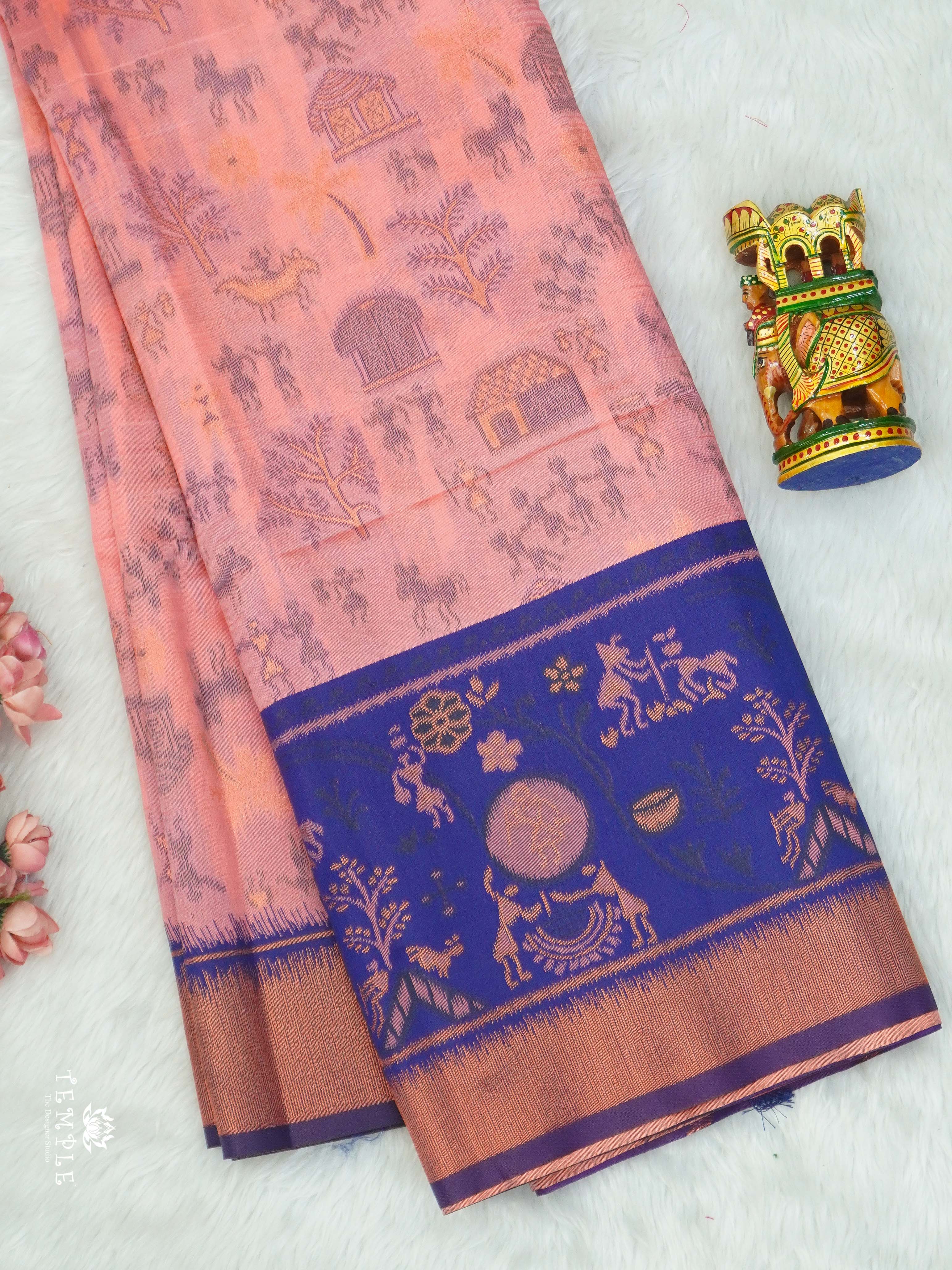 Warli Printed Art Silk Sarees | TTDS2571 | Design 4