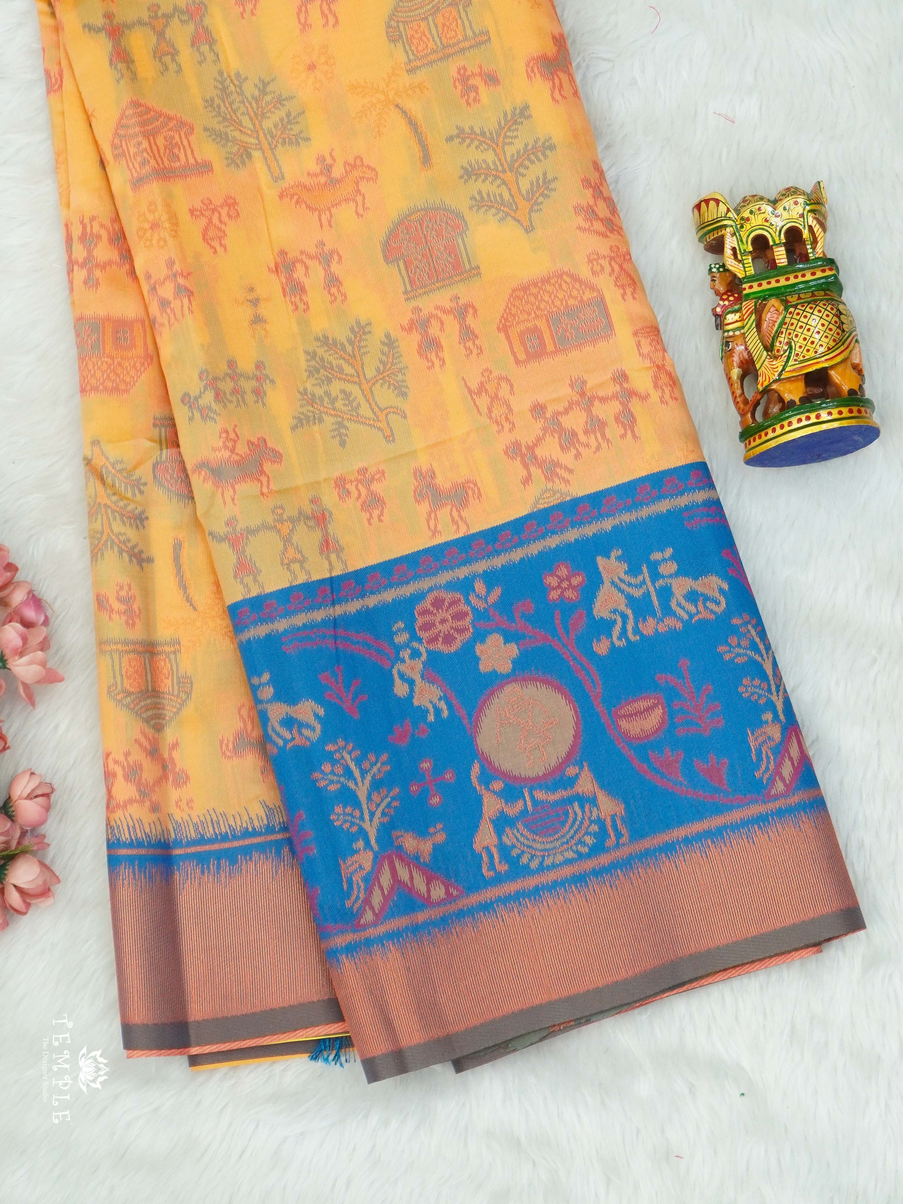 Warli Printed Art Silk Sarees | TTDS2571 | Design 4