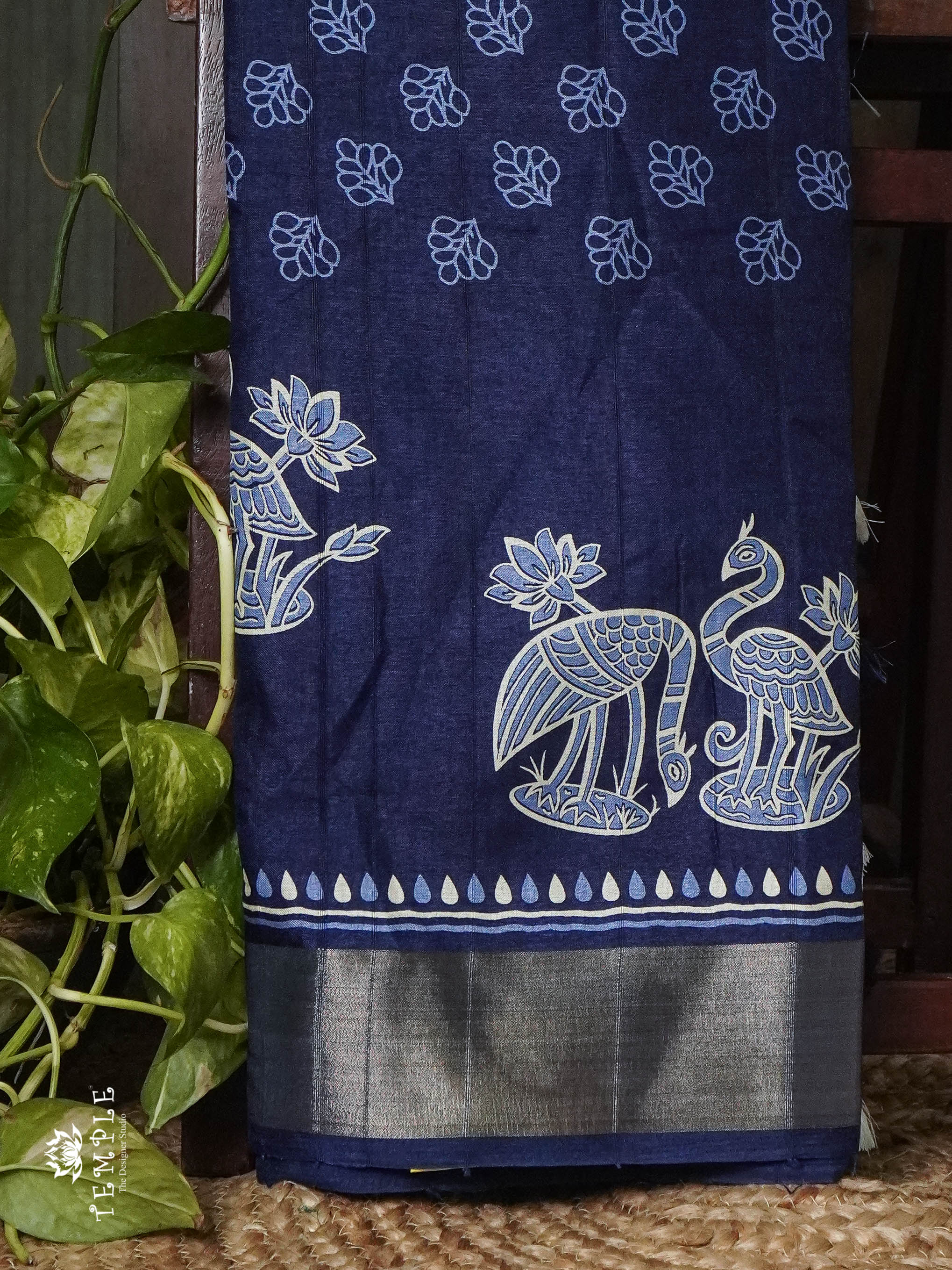 Kadhi Indigo Cotton Saree | TTDS804