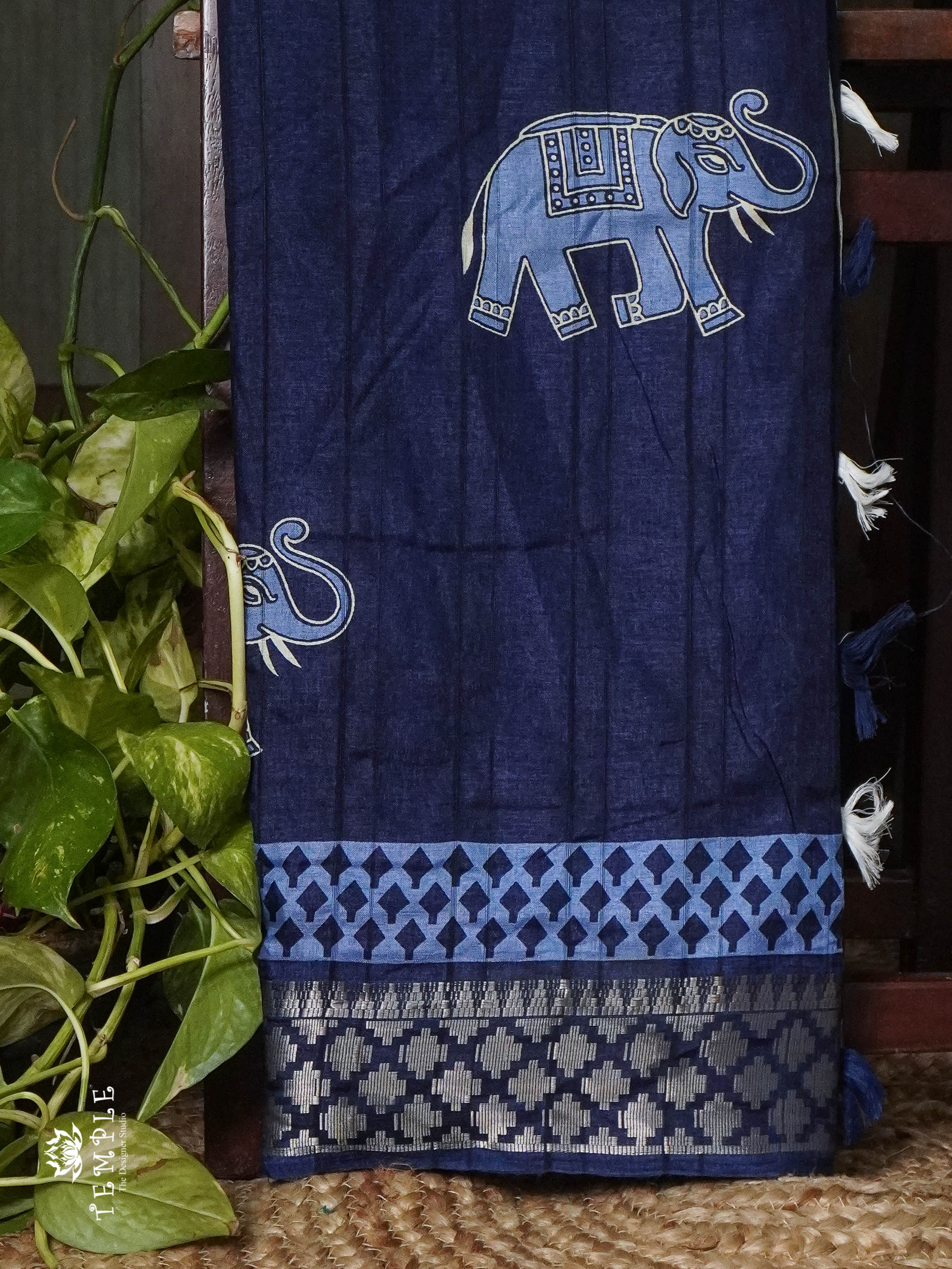 Kadhi Indigo Cotton Saree | TTDS804