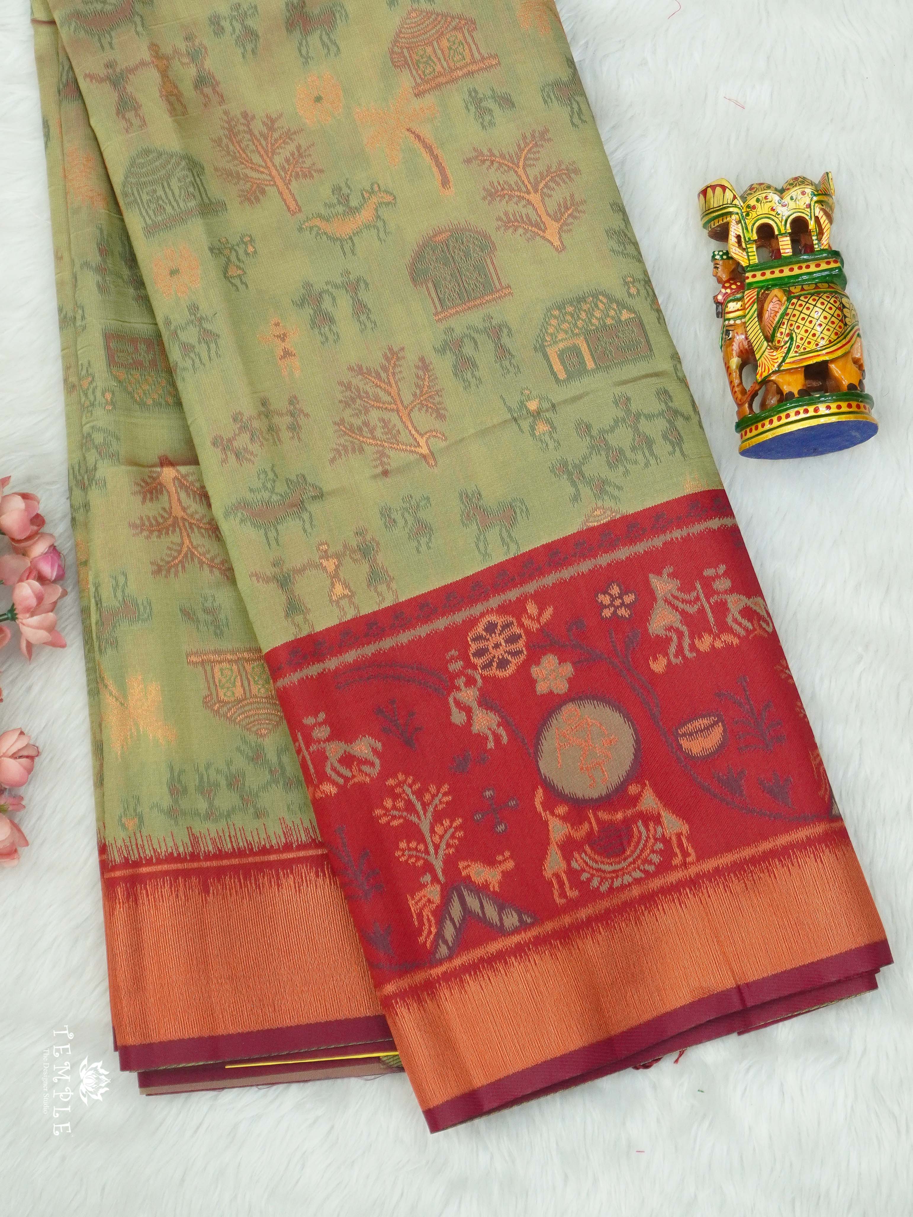Warli Printed Art Silk Sarees | TTDS2571 | Design 4