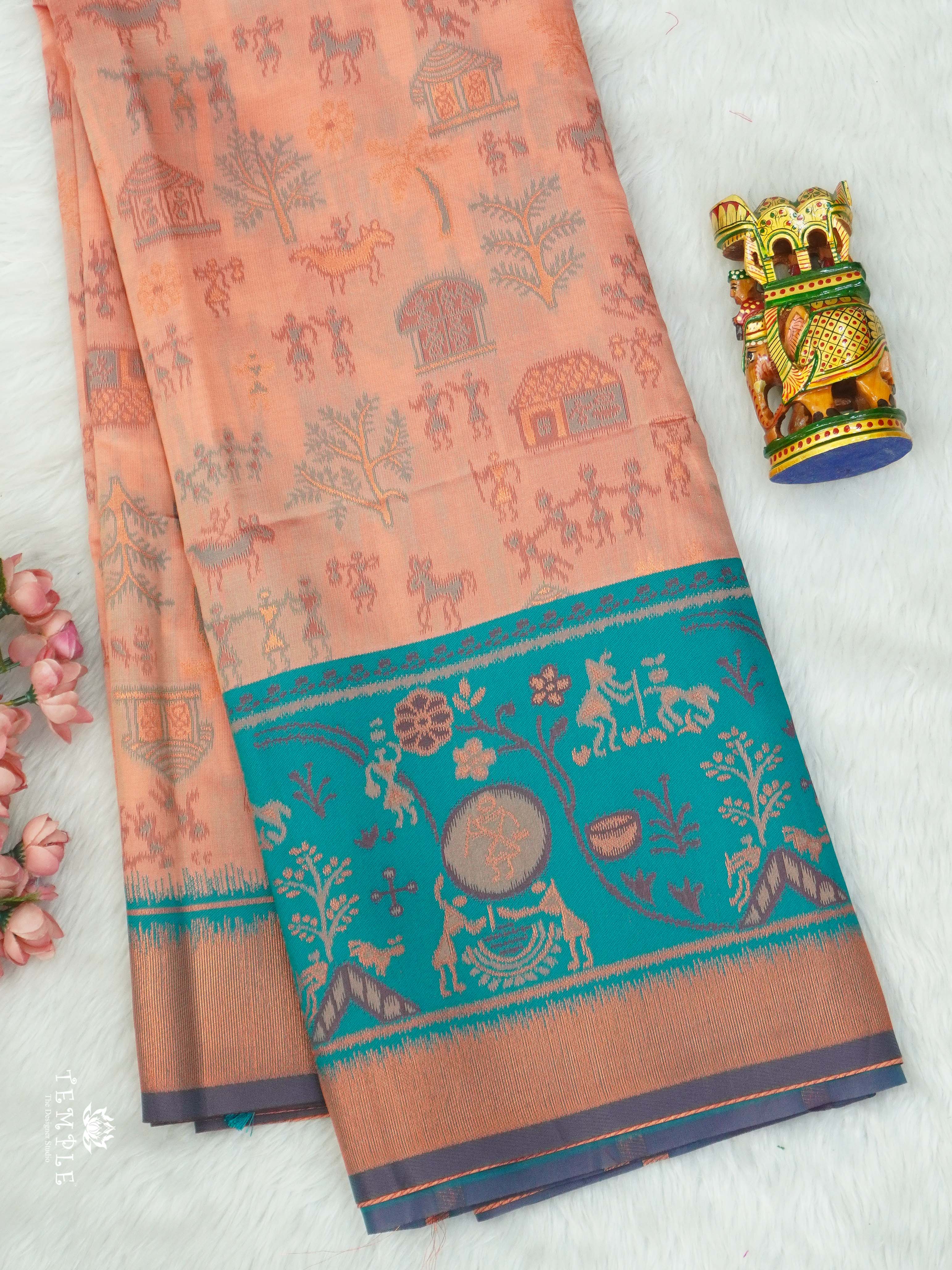 Warli Printed Art Silk Sarees | TTDS2571 | Design 4