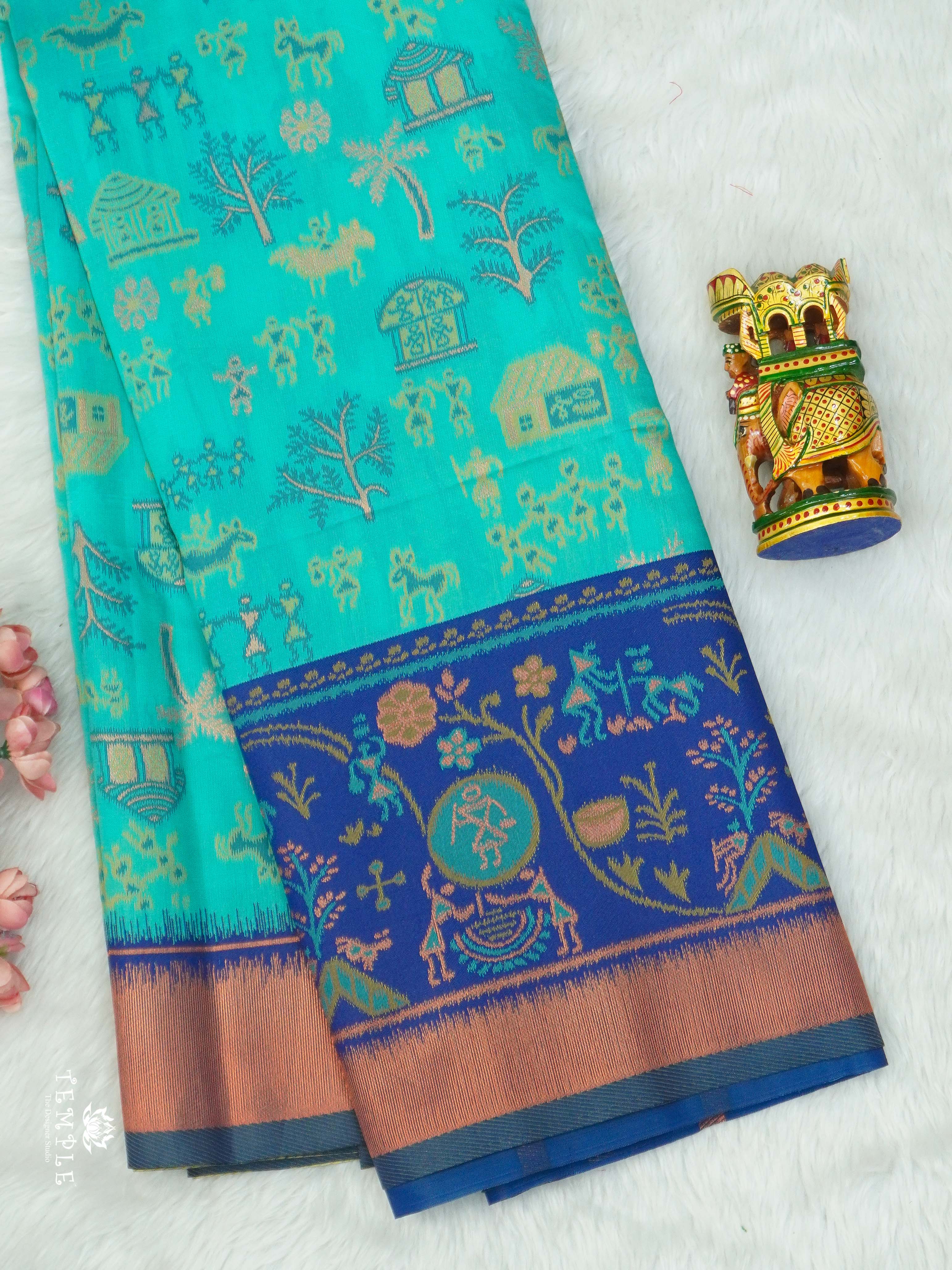 Warli Printed Art Silk Sarees | TTDS2571 | Design 4