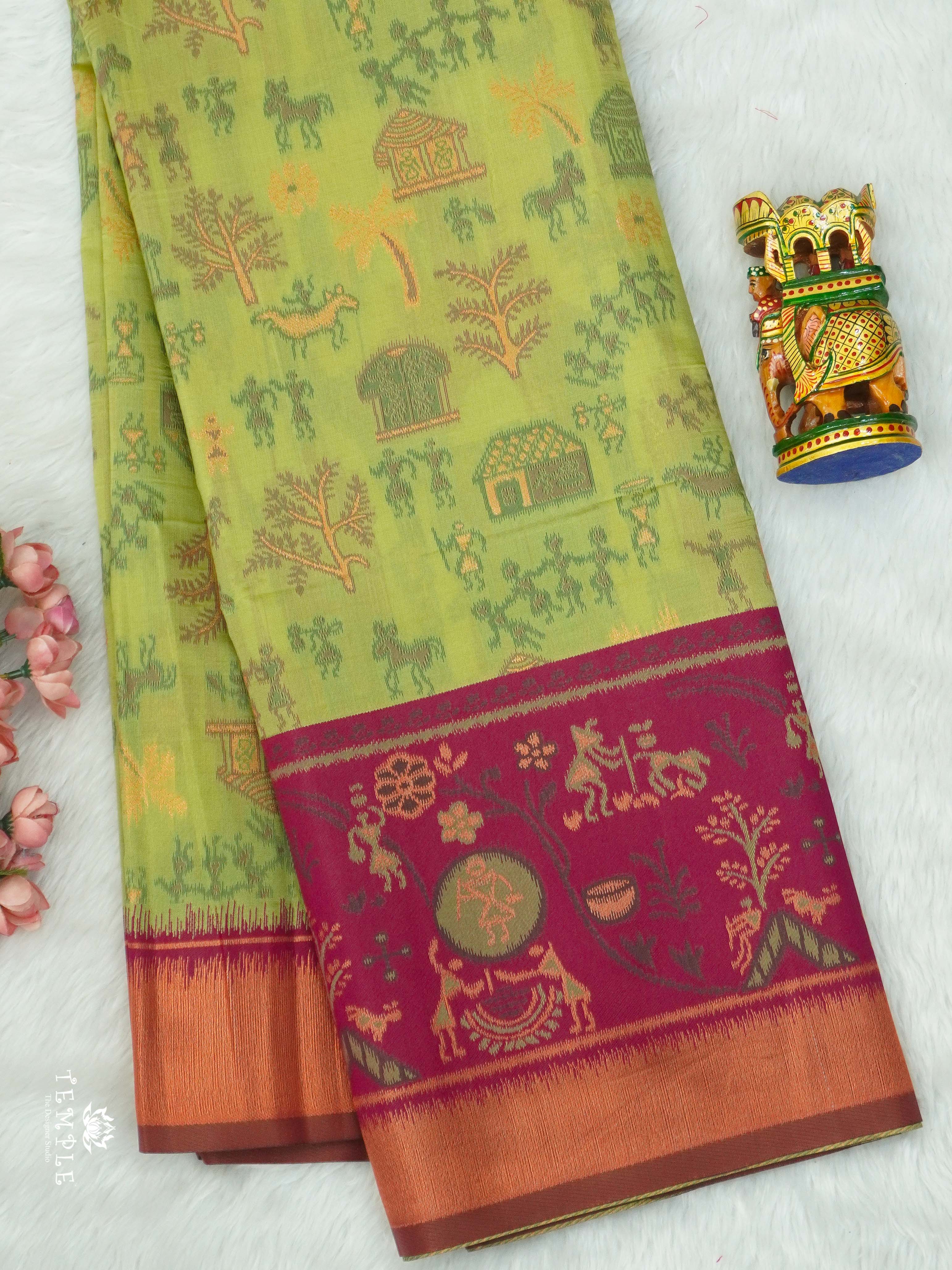 Warli Printed Art Silk Sarees | TTDS2571 | Design 4
