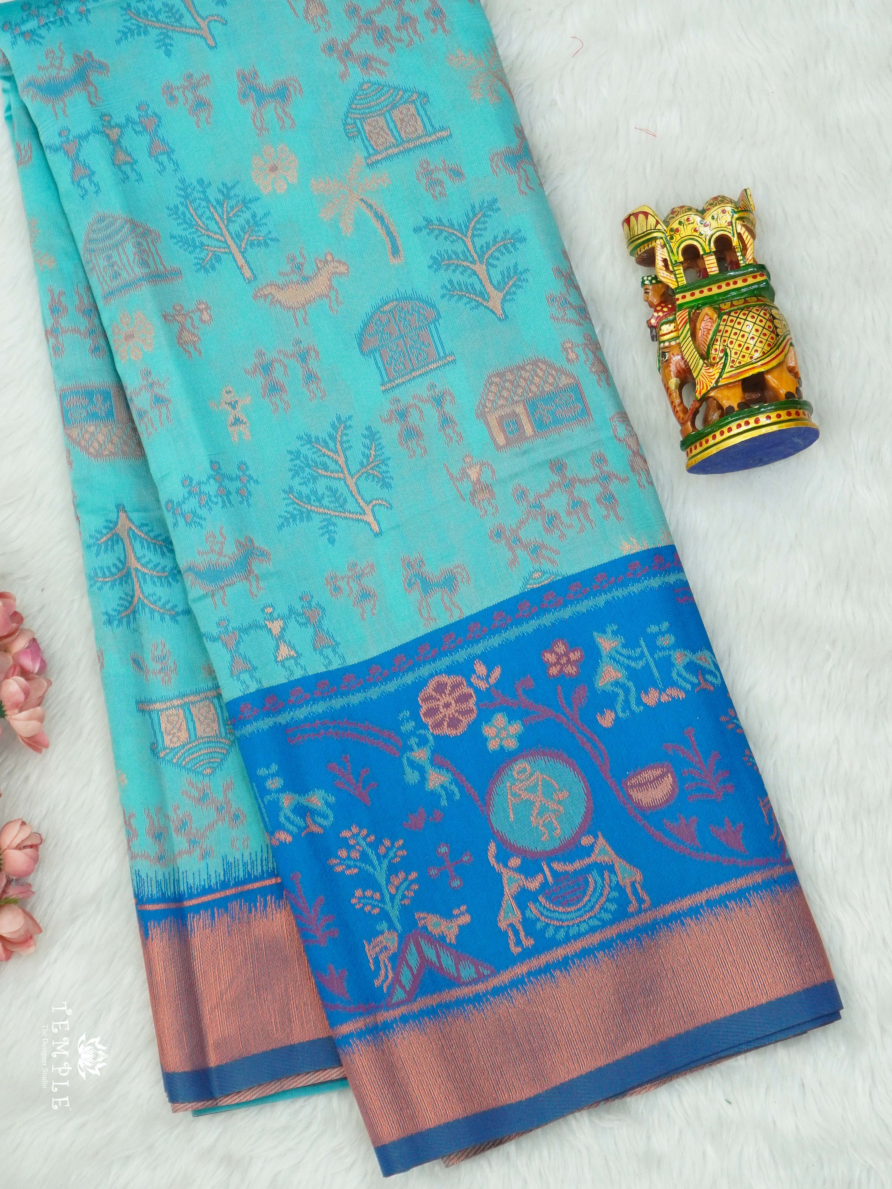 Warli Printed Art Silk Sarees | TTDS2571 | Design 4