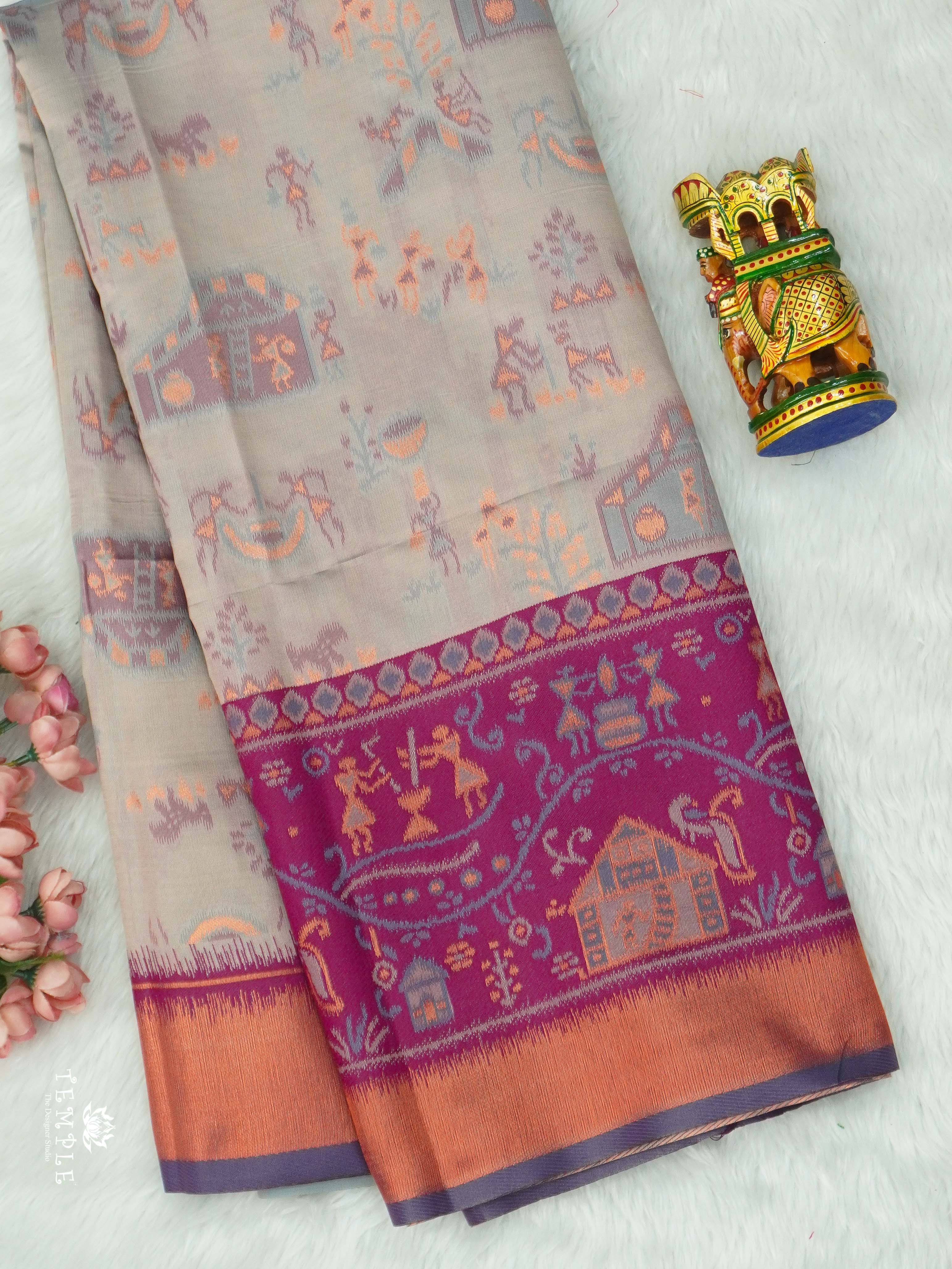 Warli Printed Art Silk Sarees | TTDS2574 Design 5