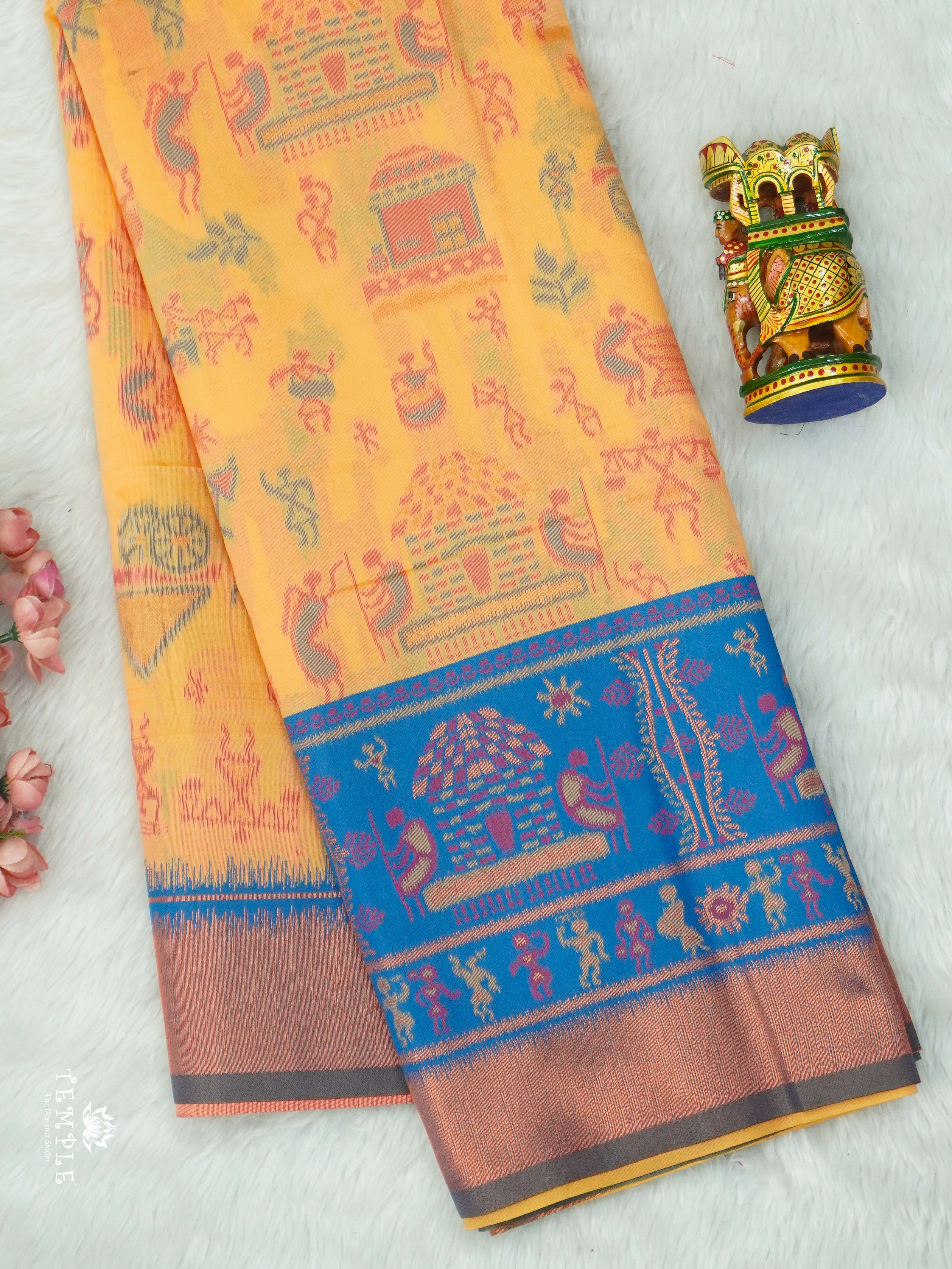 Warli Printed Art Silk Sarees | TTDS2582 | Design 6