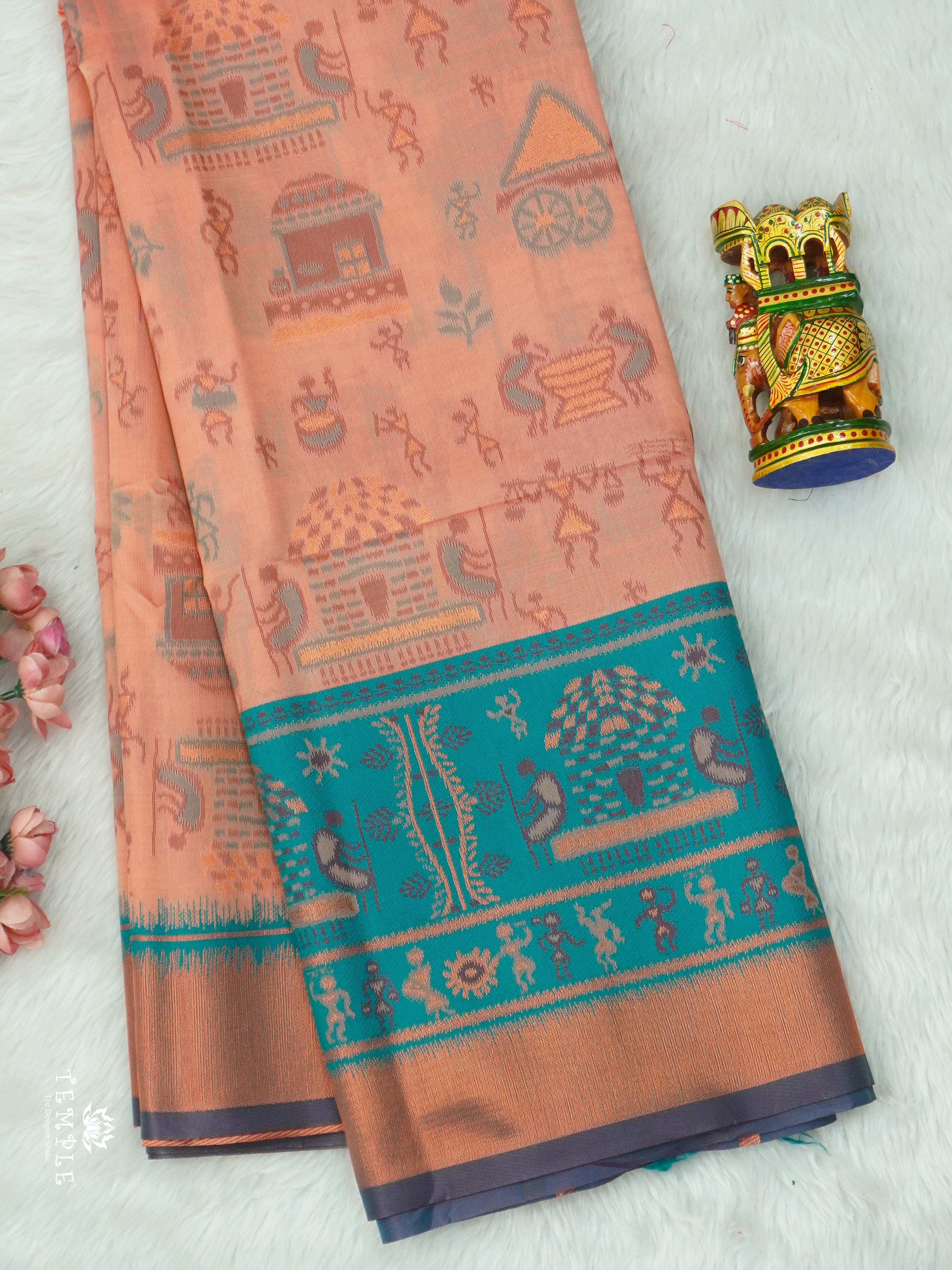 Warli Printed Art Silk Sarees | TTDS2582 | Design 6