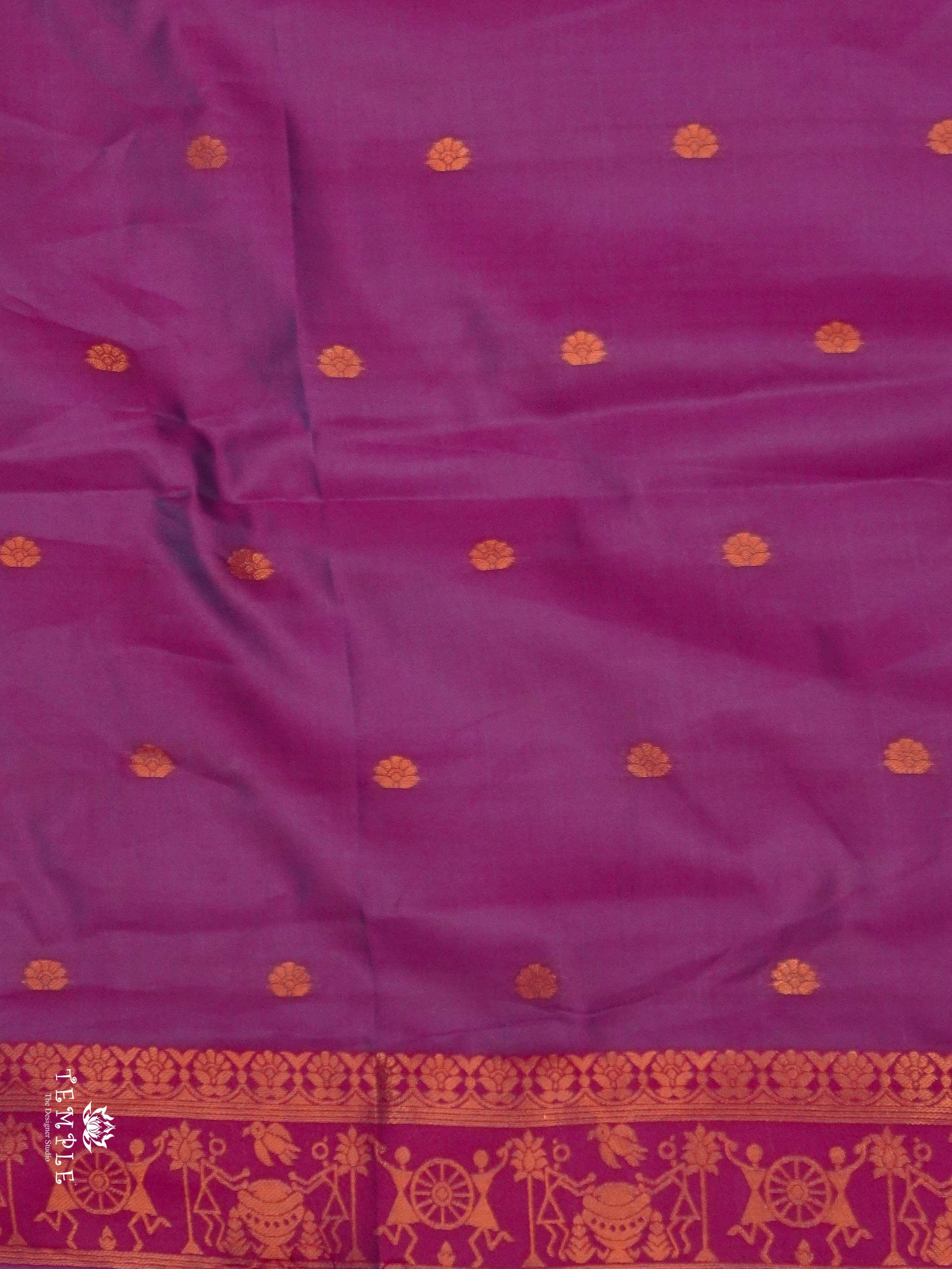 Warli Printed Art Silk Sarees | TTDS2570 | Design 3