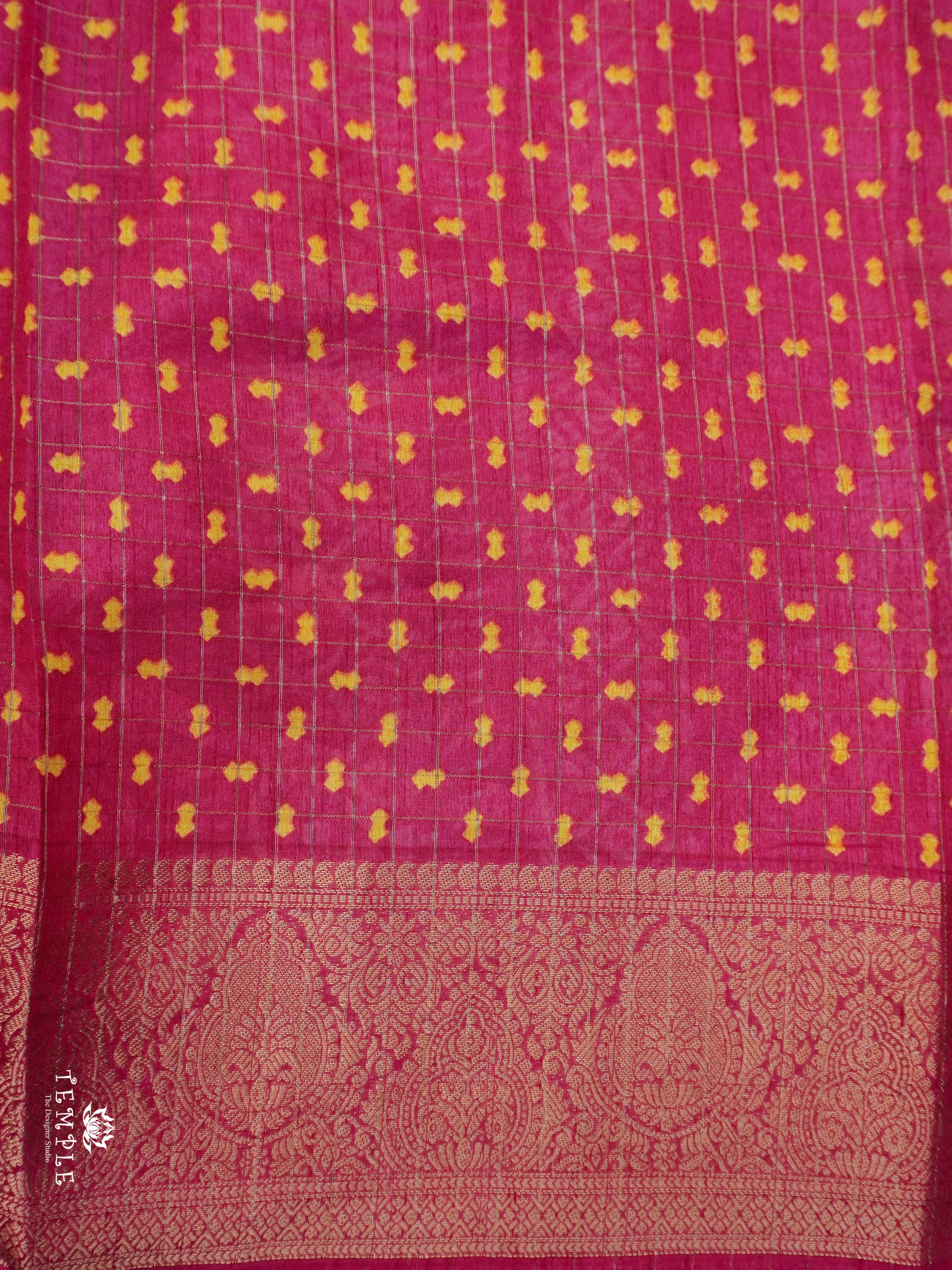 Printed Calcutta Checked Saree | TTDS1592 | Pongal Fest