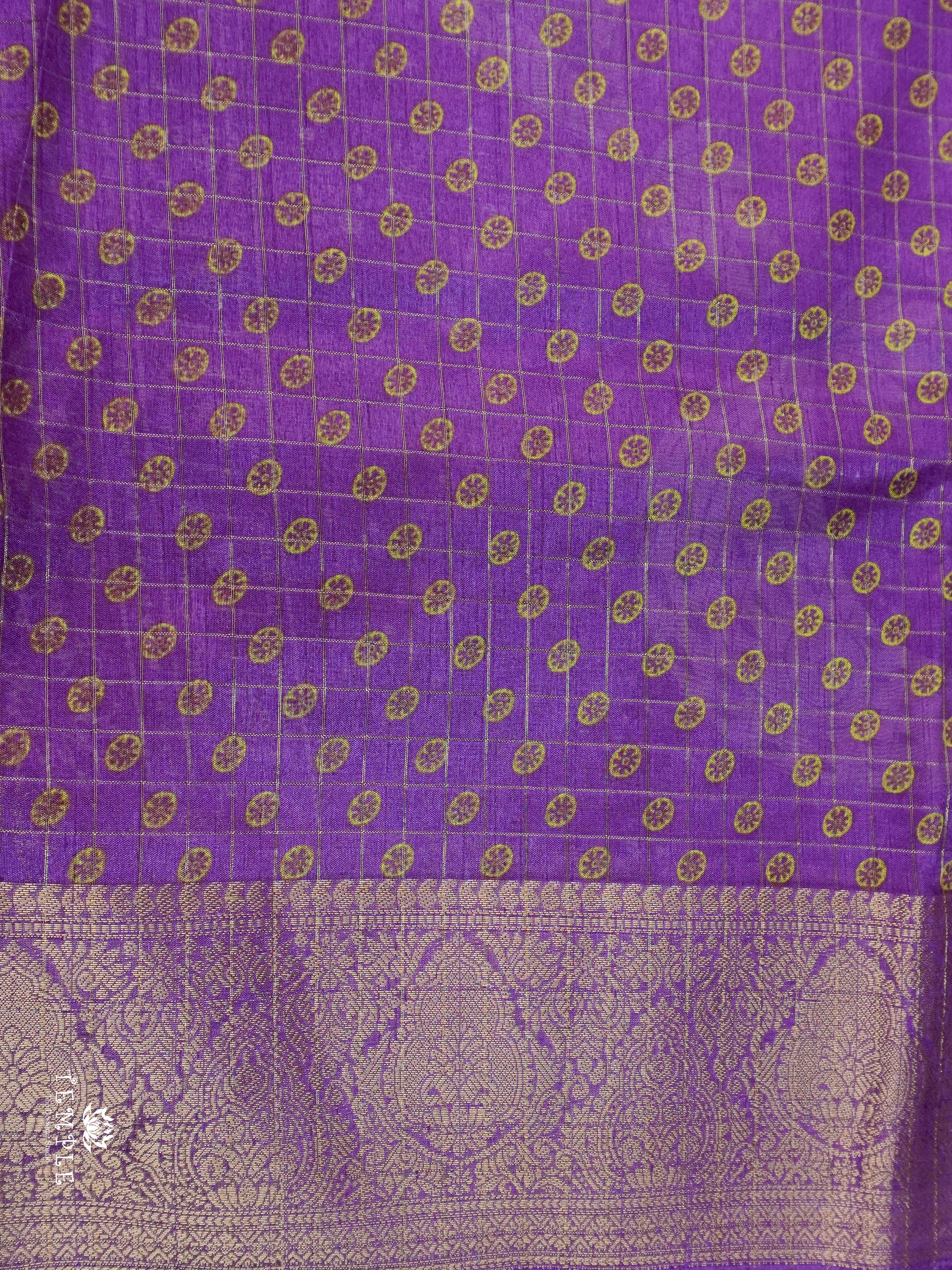 Printed Calcutta Checked Saree | TTDS1596 | Pongal Fest