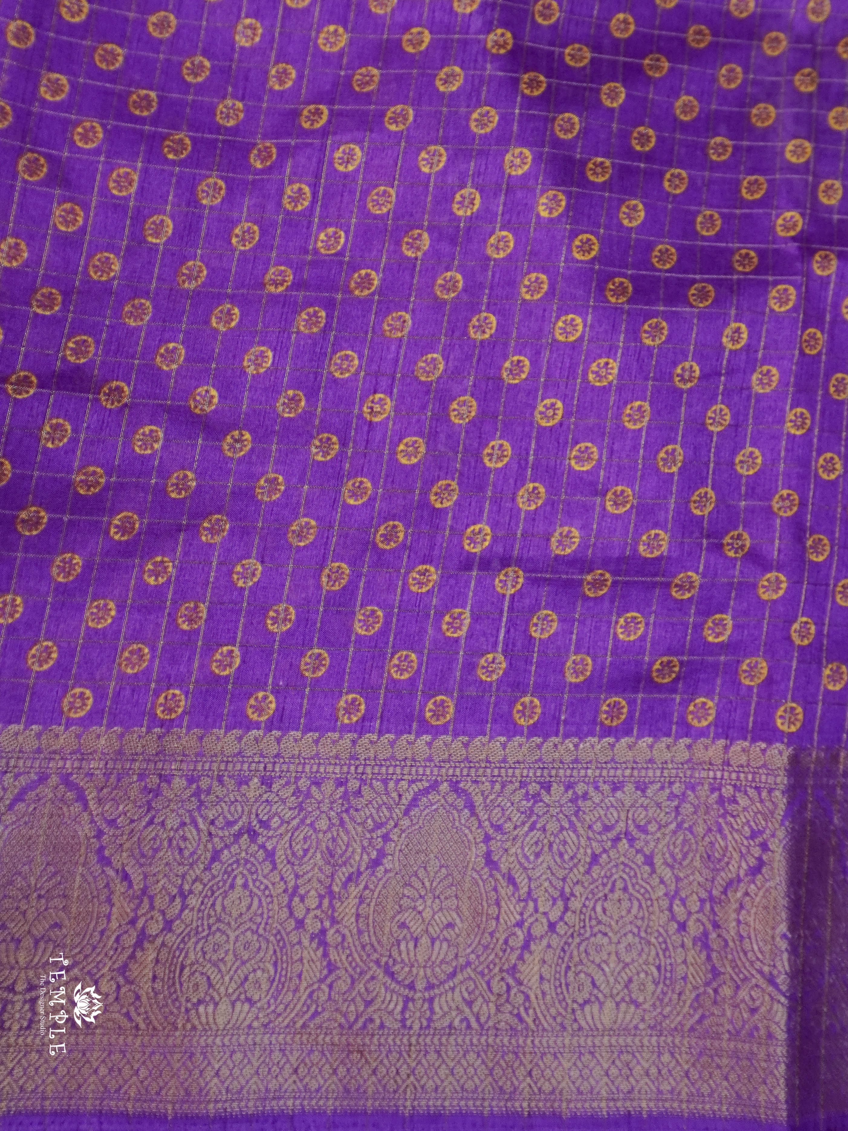 Printed Calcutta Checked Saree | TTDS1596 | Pongal Fest