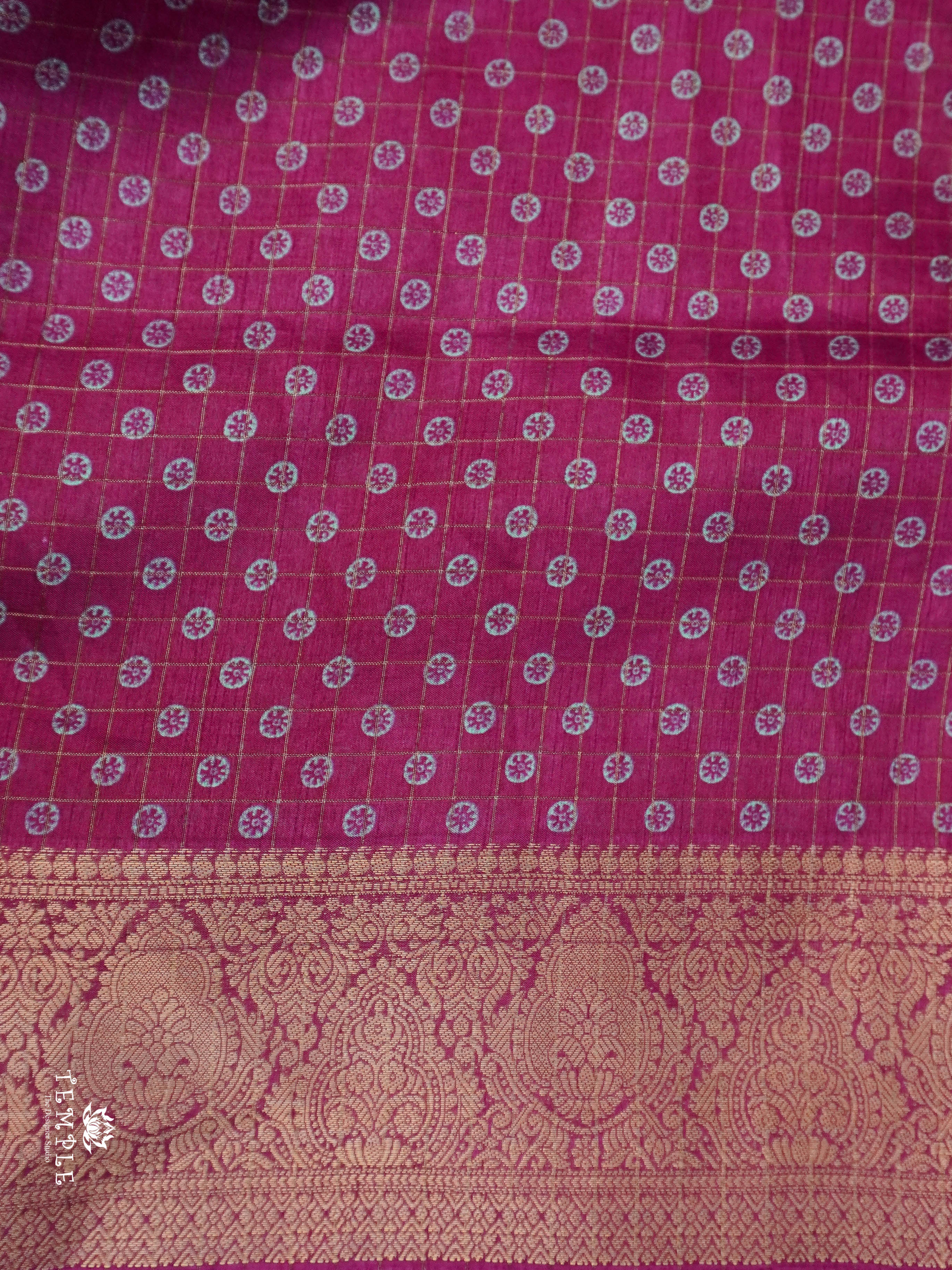 Printed Calcutta Checked Saree | TTDS1596 | Pongal Fest