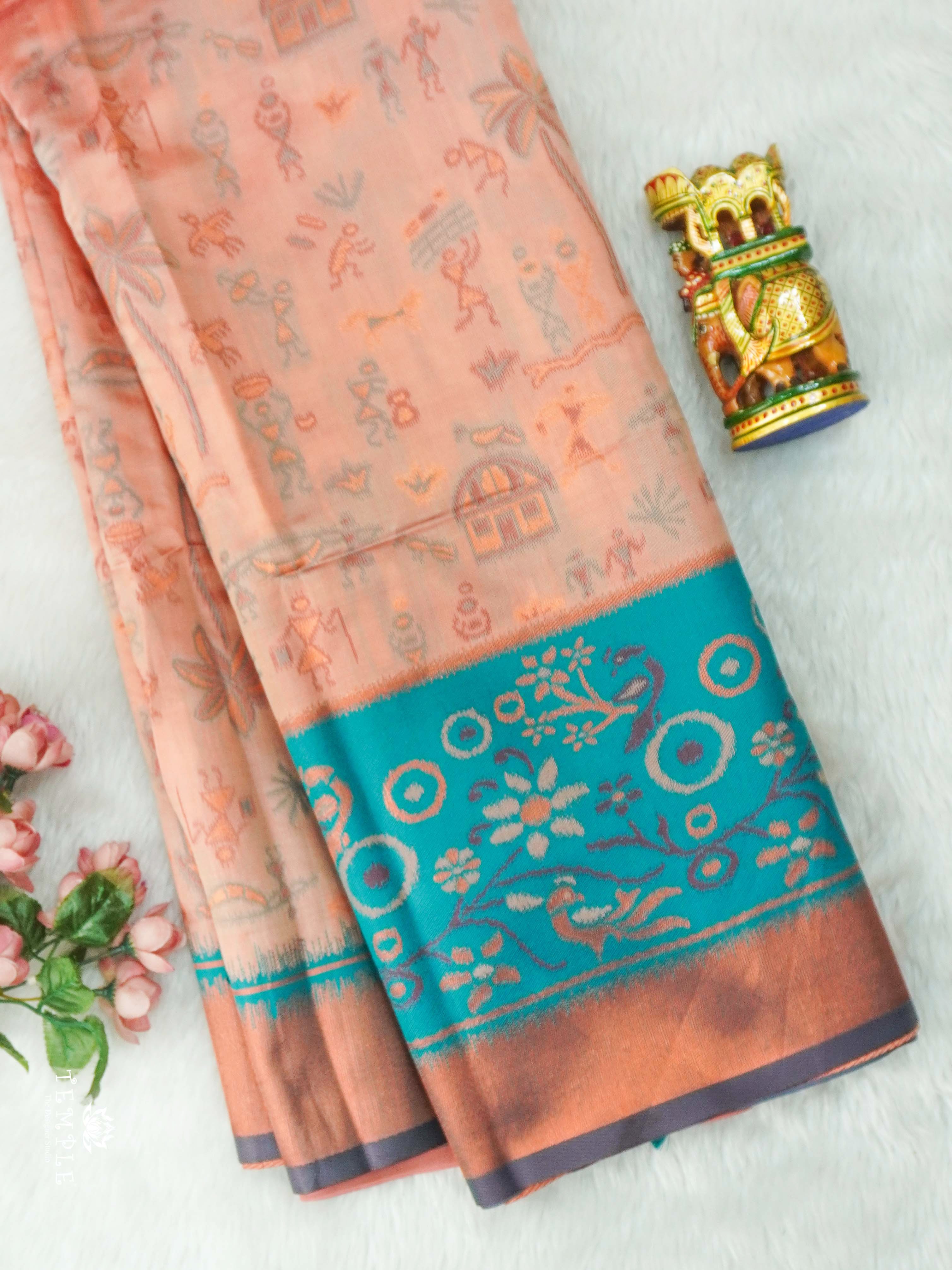 Warli Printed Art Silk Sarees | TTDS2568 | Design 1