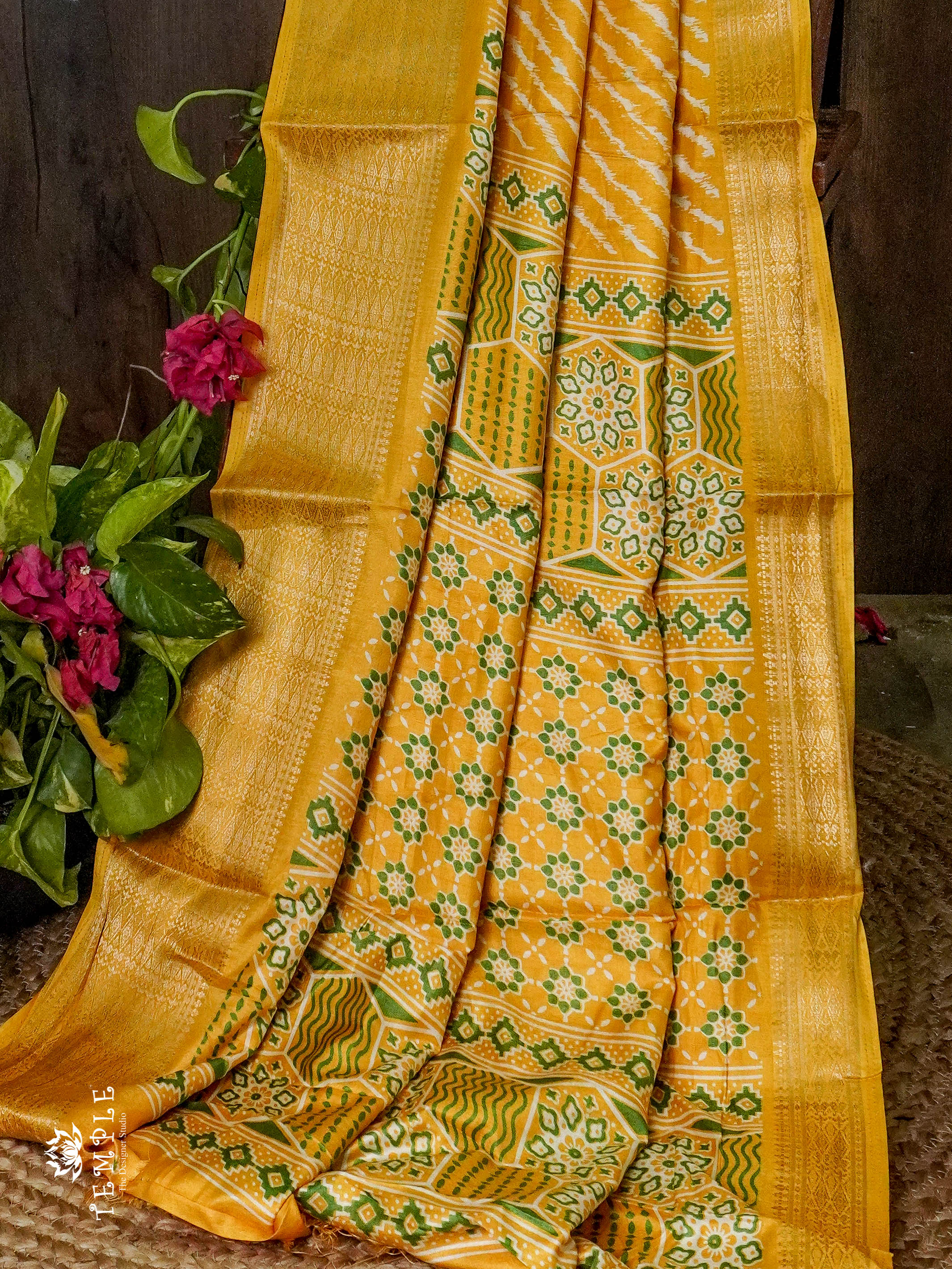 Binny silk saree (Mustard yellow)  | TTDS851