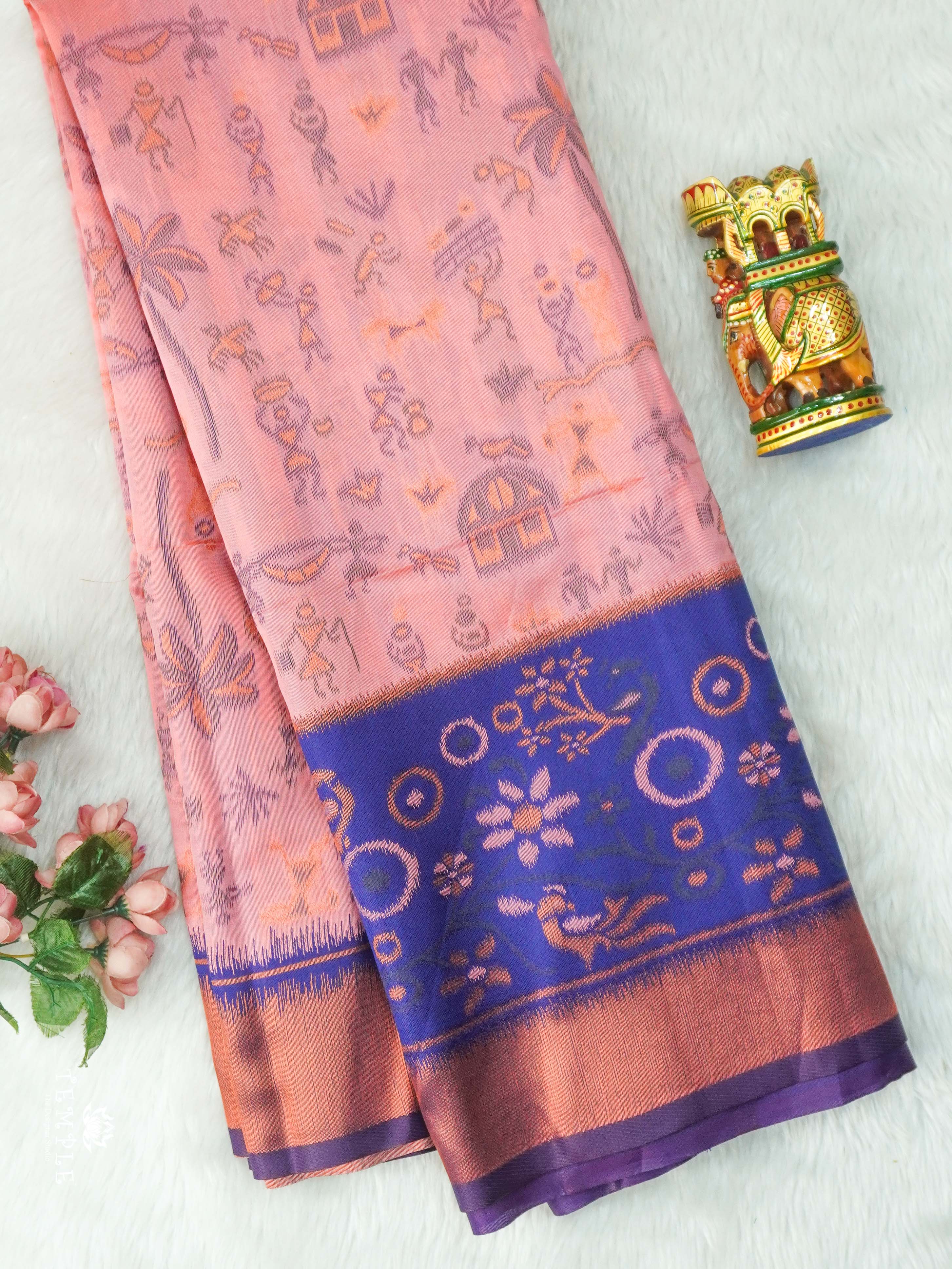 Warli Printed Art Silk Sarees | TTDS2568 | Design 1