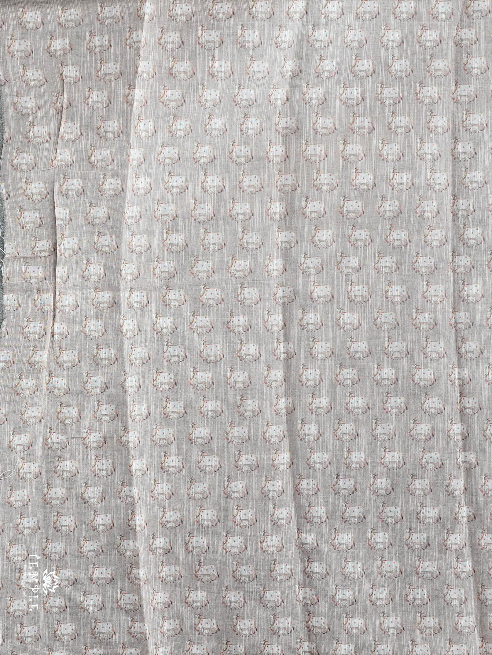 Pichwai Printed Linen Cotton Saree | TTDS3050