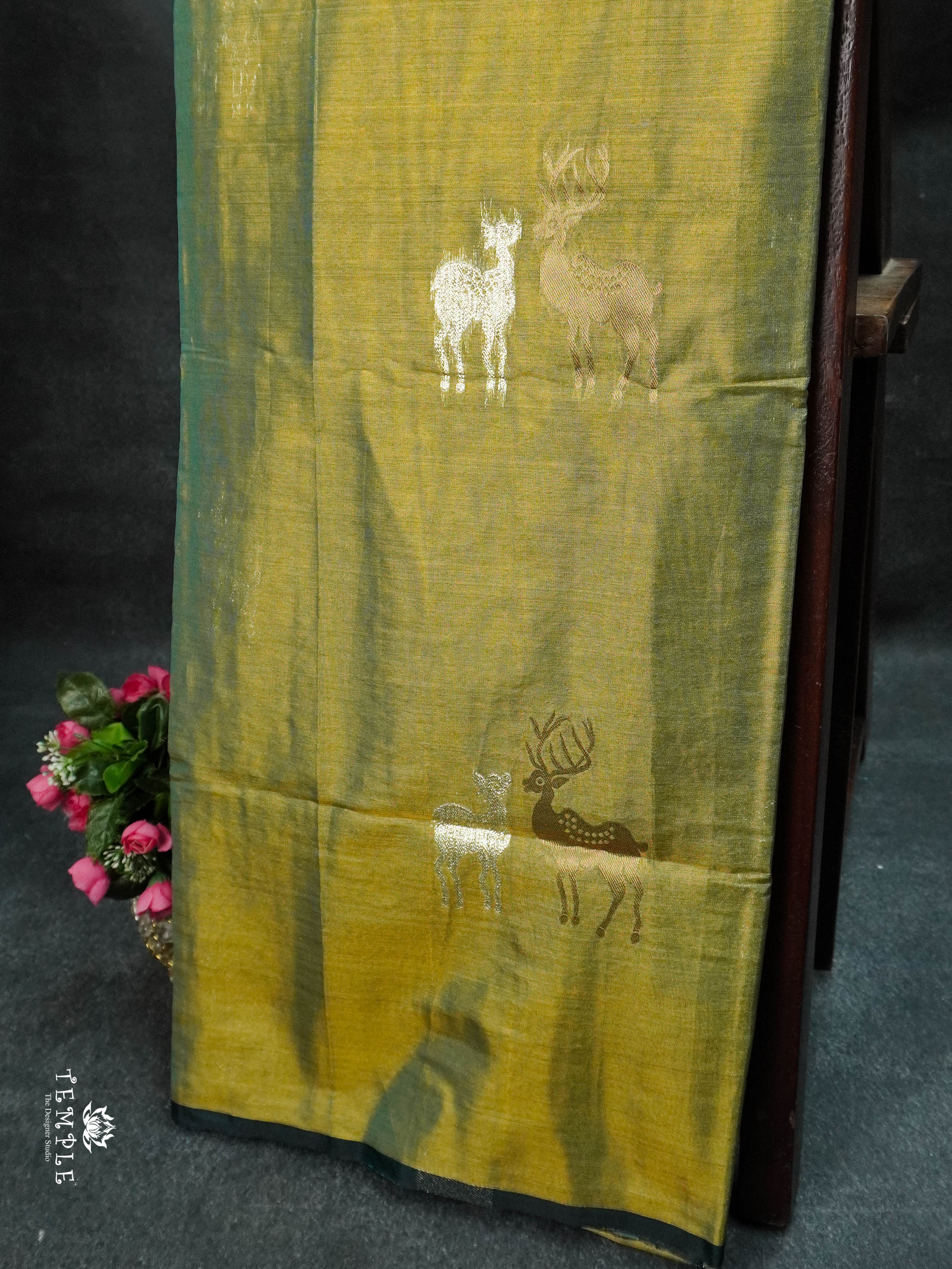 Tissue Silk Saree With Deer Motifs | TTDS1608 | Pongal Fest