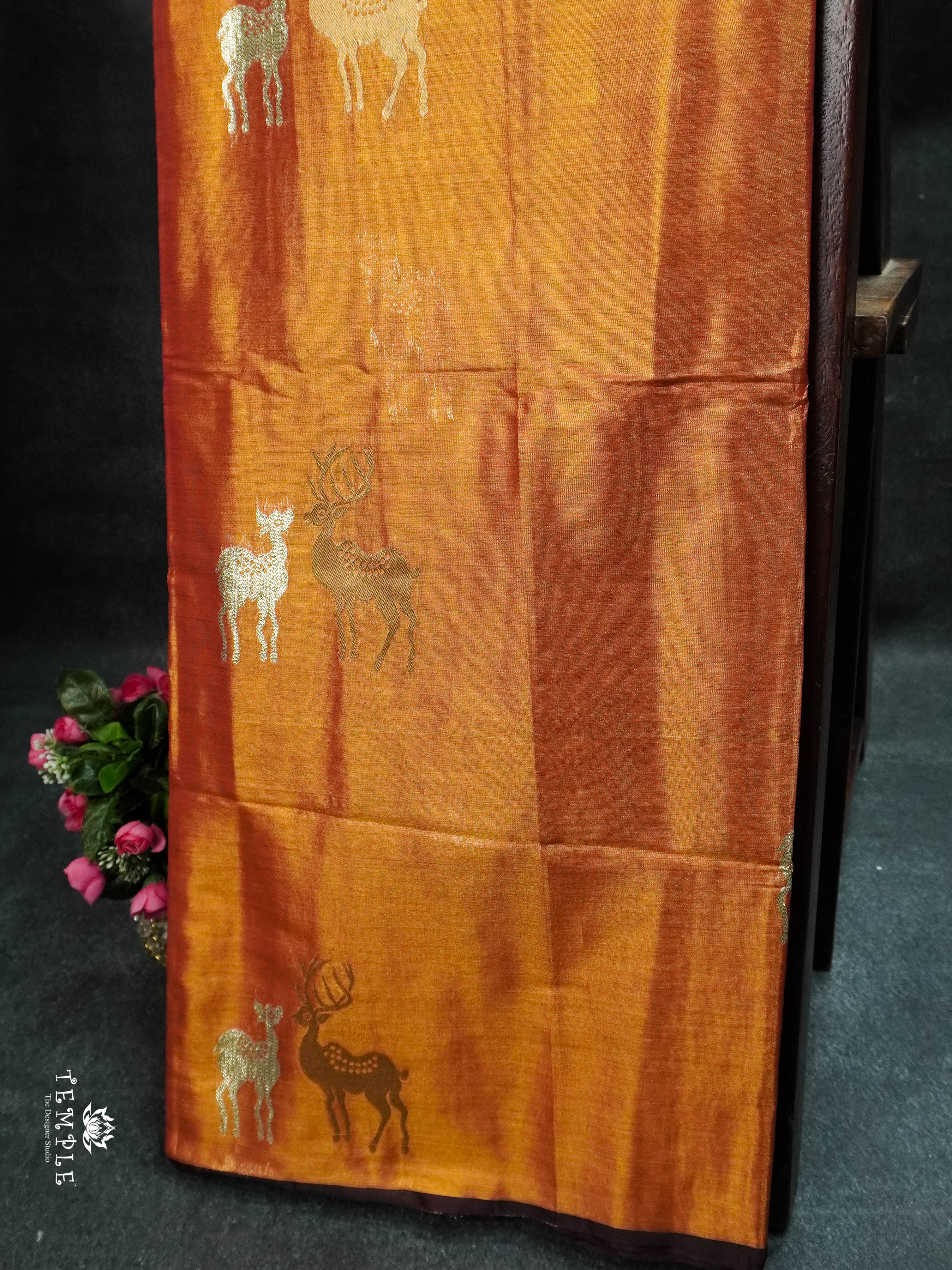 Tissue Silk Saree With Deer Motifs | TTDS1608 | Pongal Fest