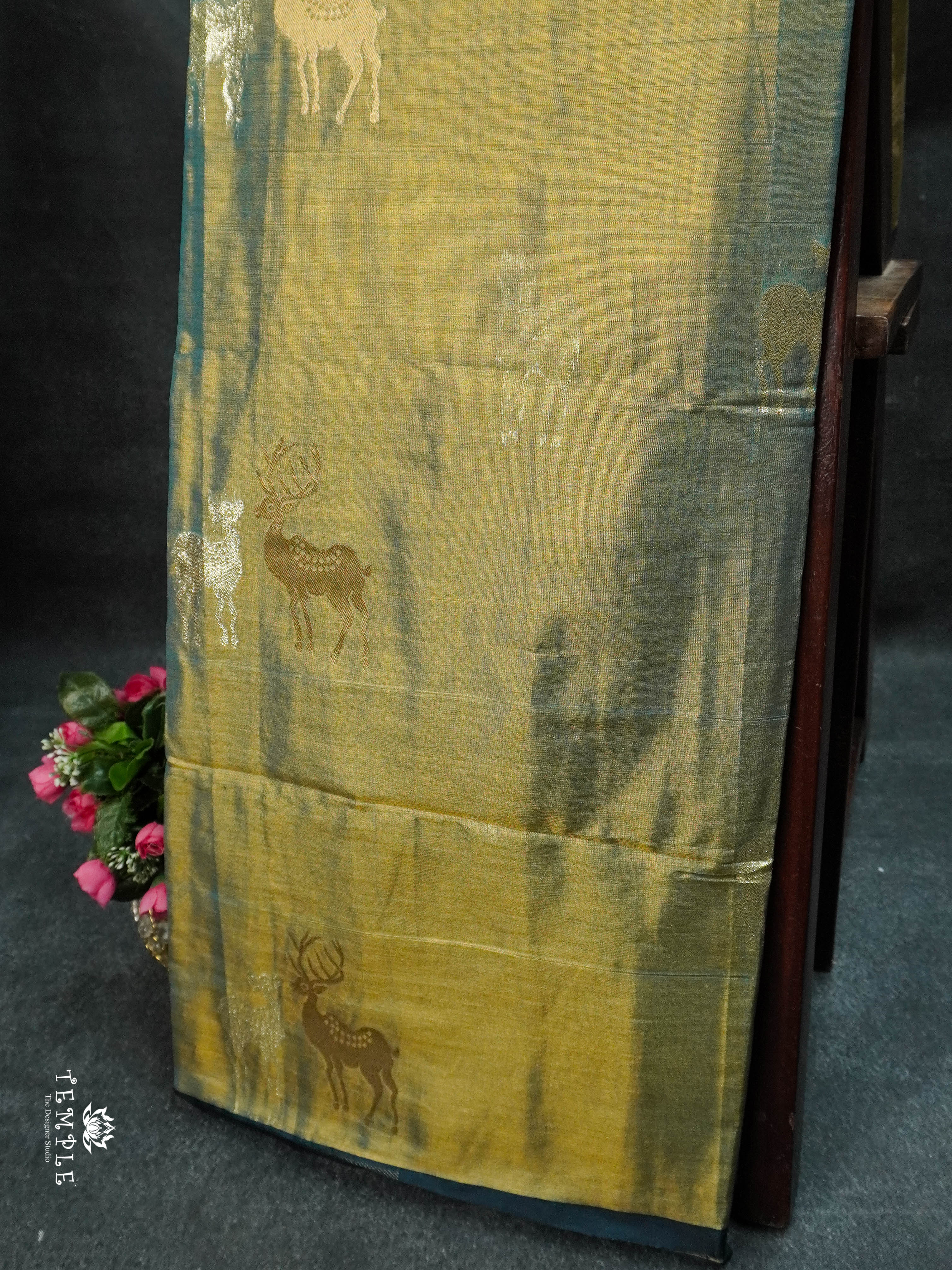 Tissue Silk Saree With Deer Motifs | TTDS1608 | Pongal Fest