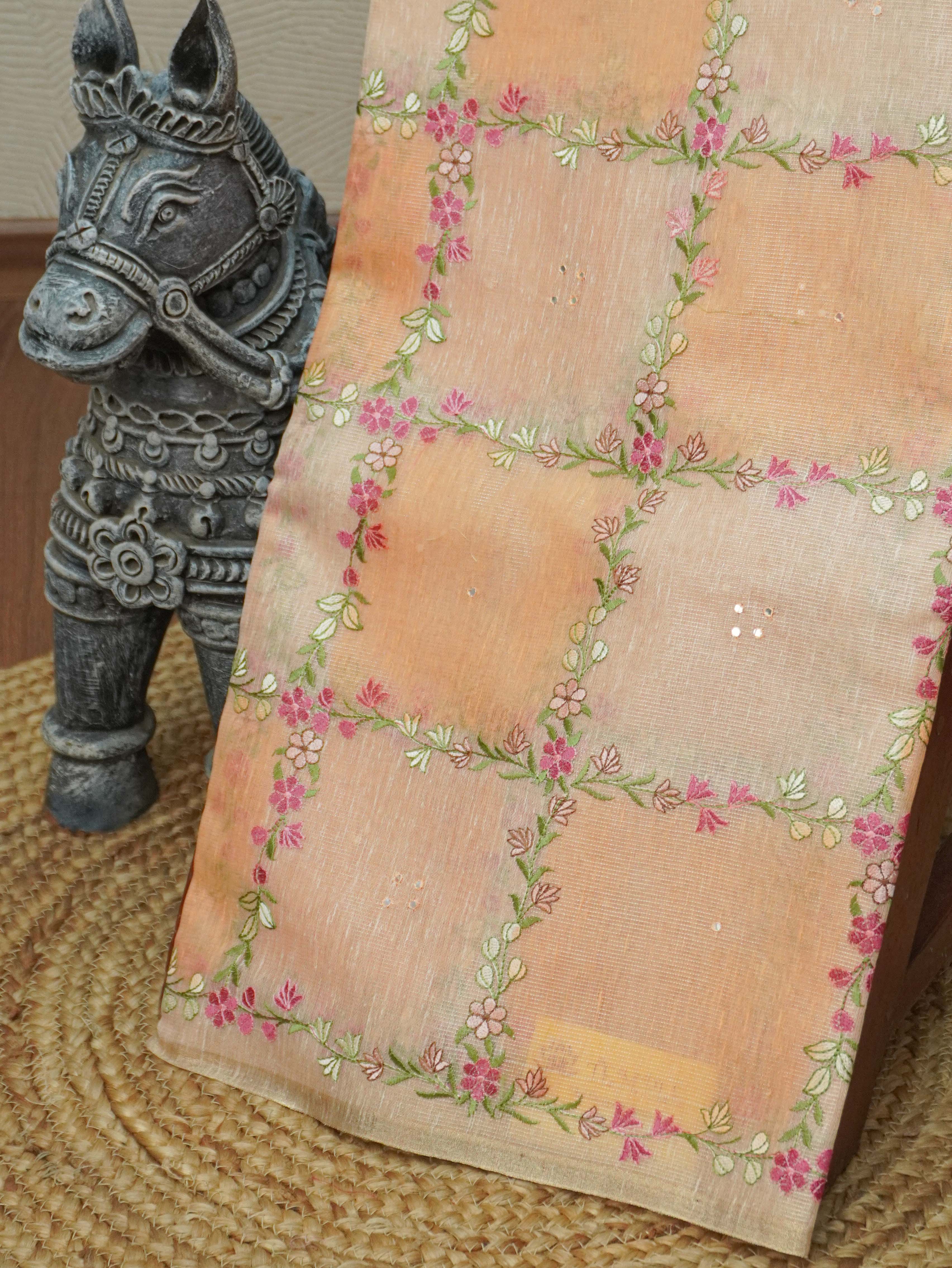 Kota Cotton Saree With Embroidery Work | TTDS3493