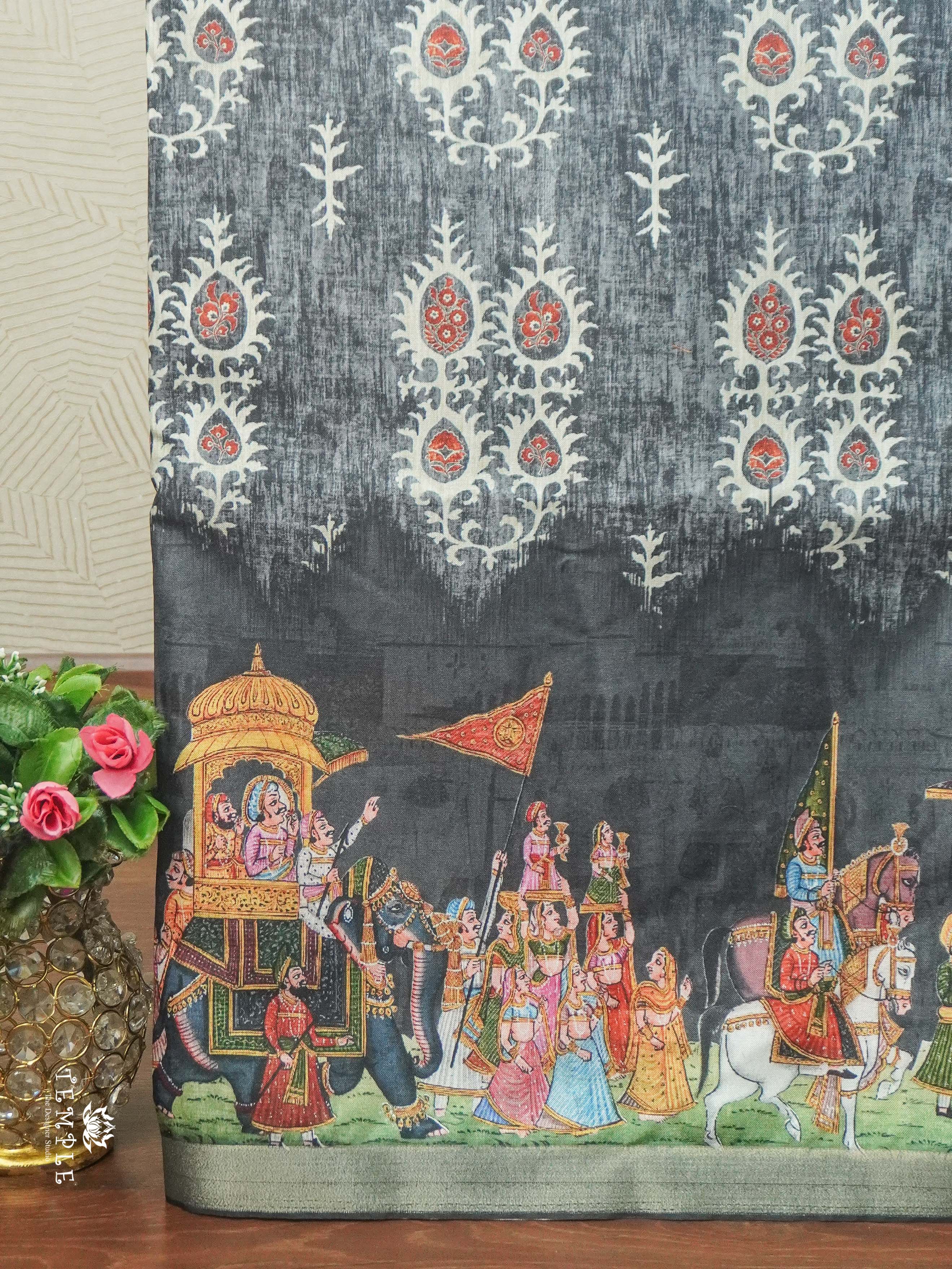 Mughal Printed Cotton Saree | TTDS2587