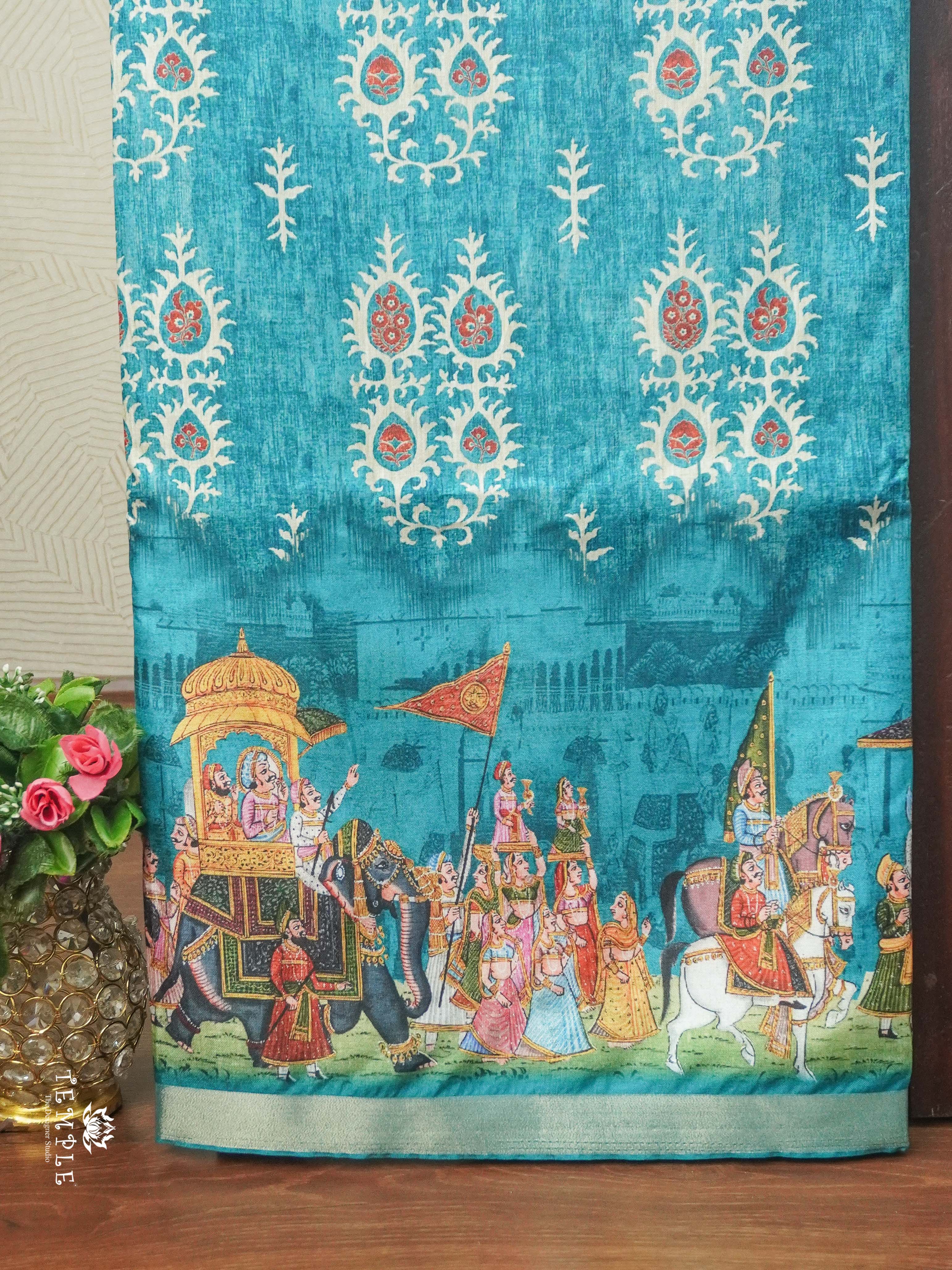 Mughal Printed Cotton Saree | TTDS2587