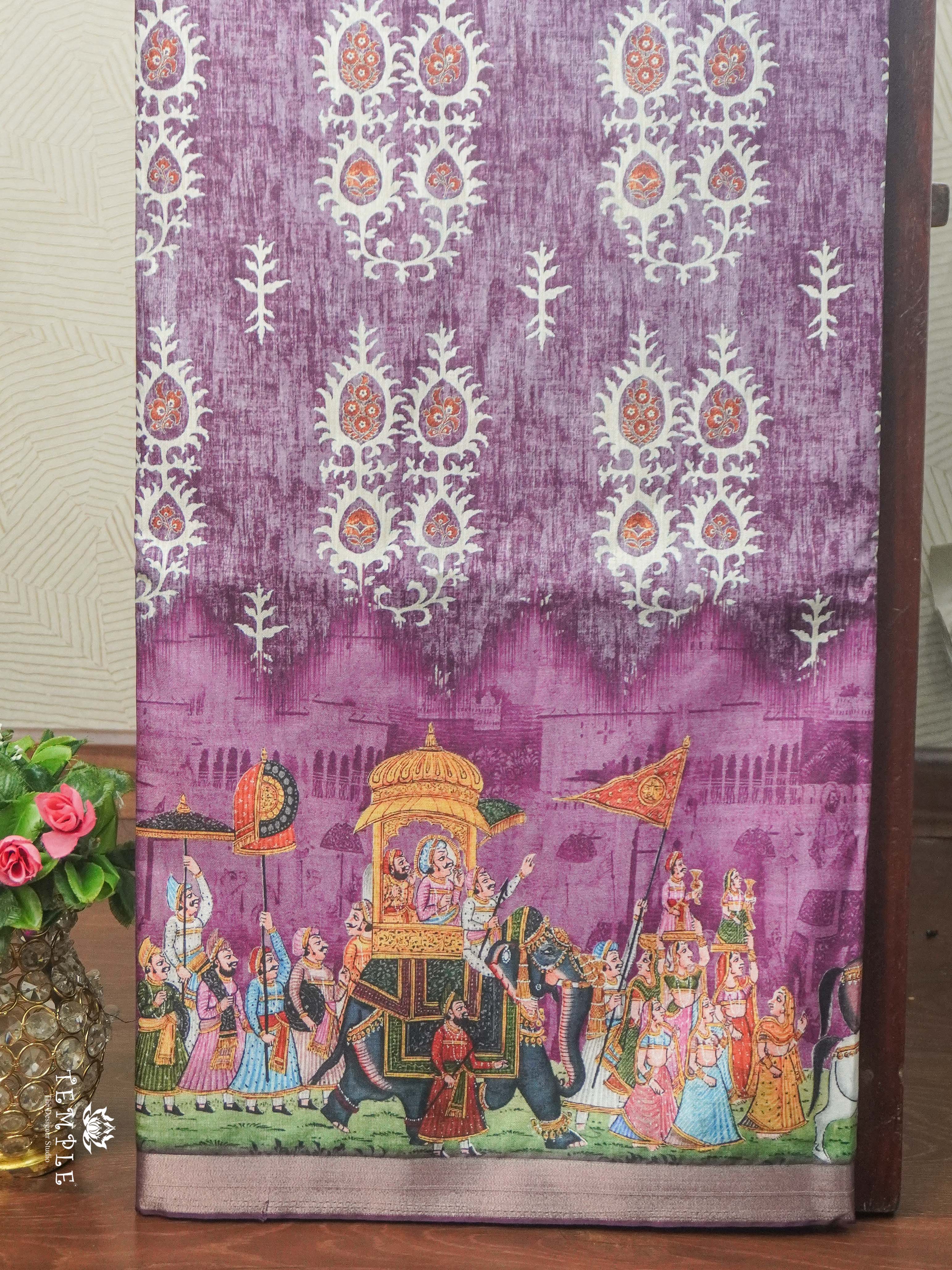Mughal Printed Cotton Saree | TTDS2587