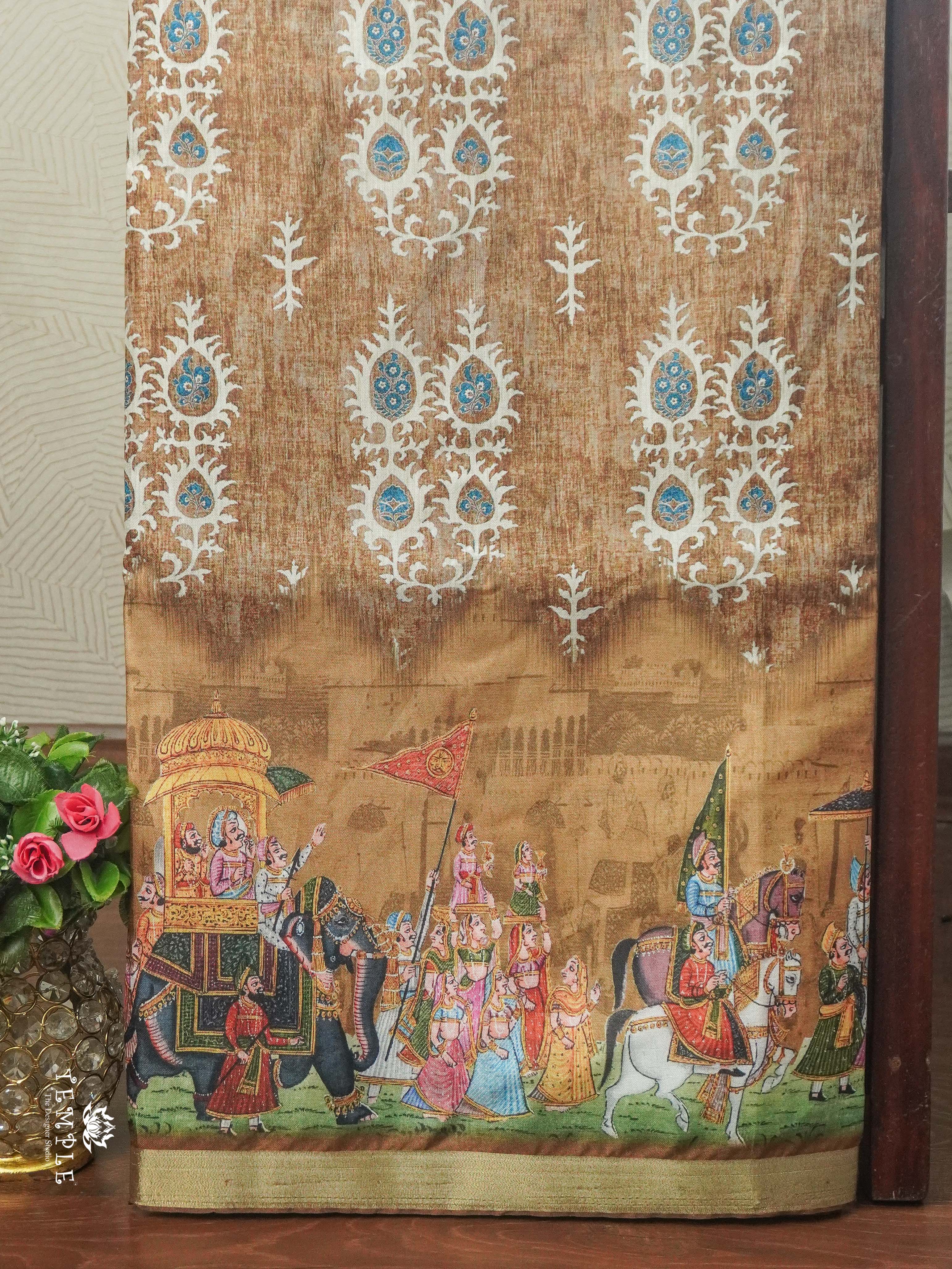 Mughal Printed Cotton Saree | TTDS2587