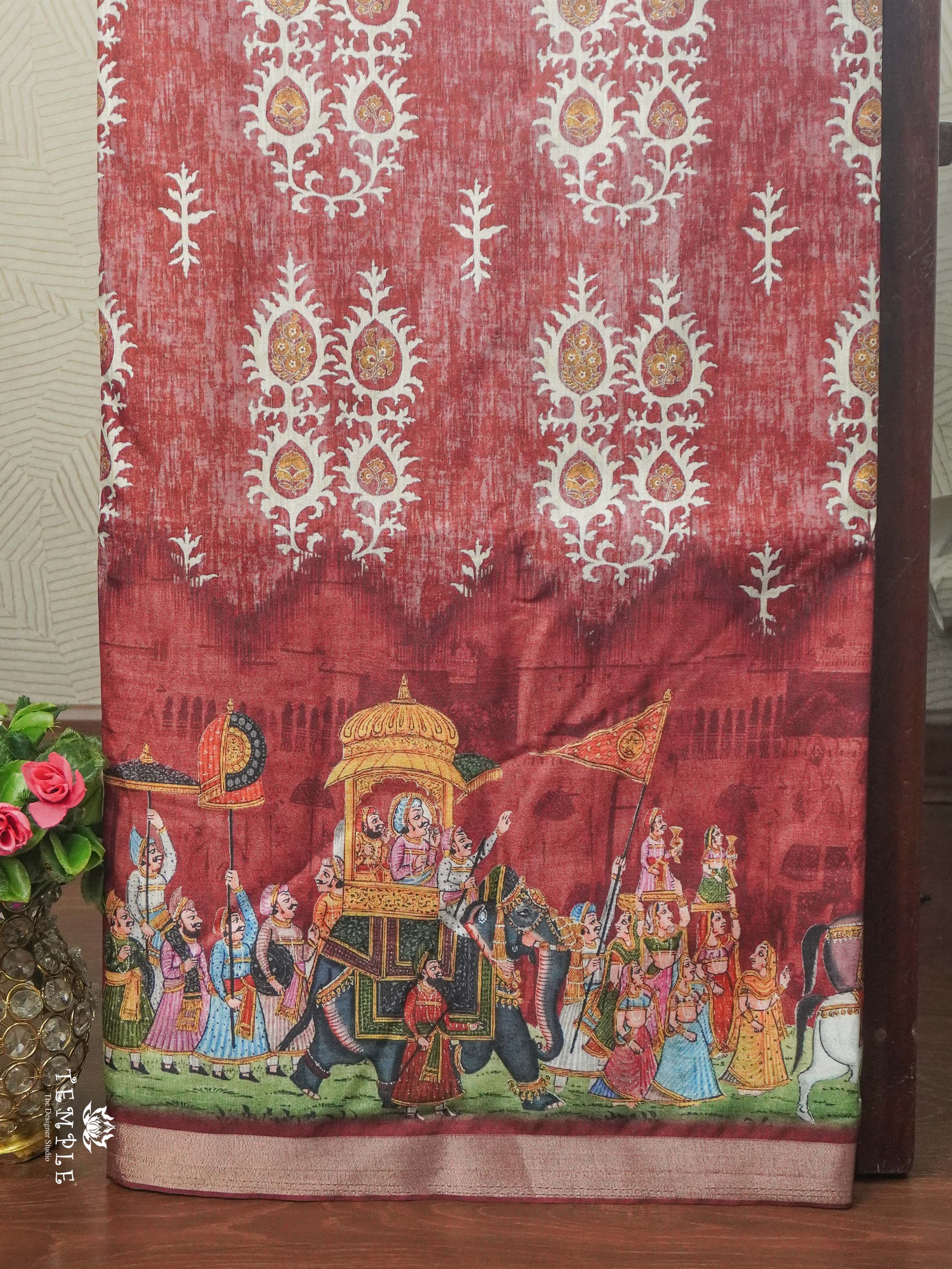 Mughal Printed Cotton Saree | TTDS2587