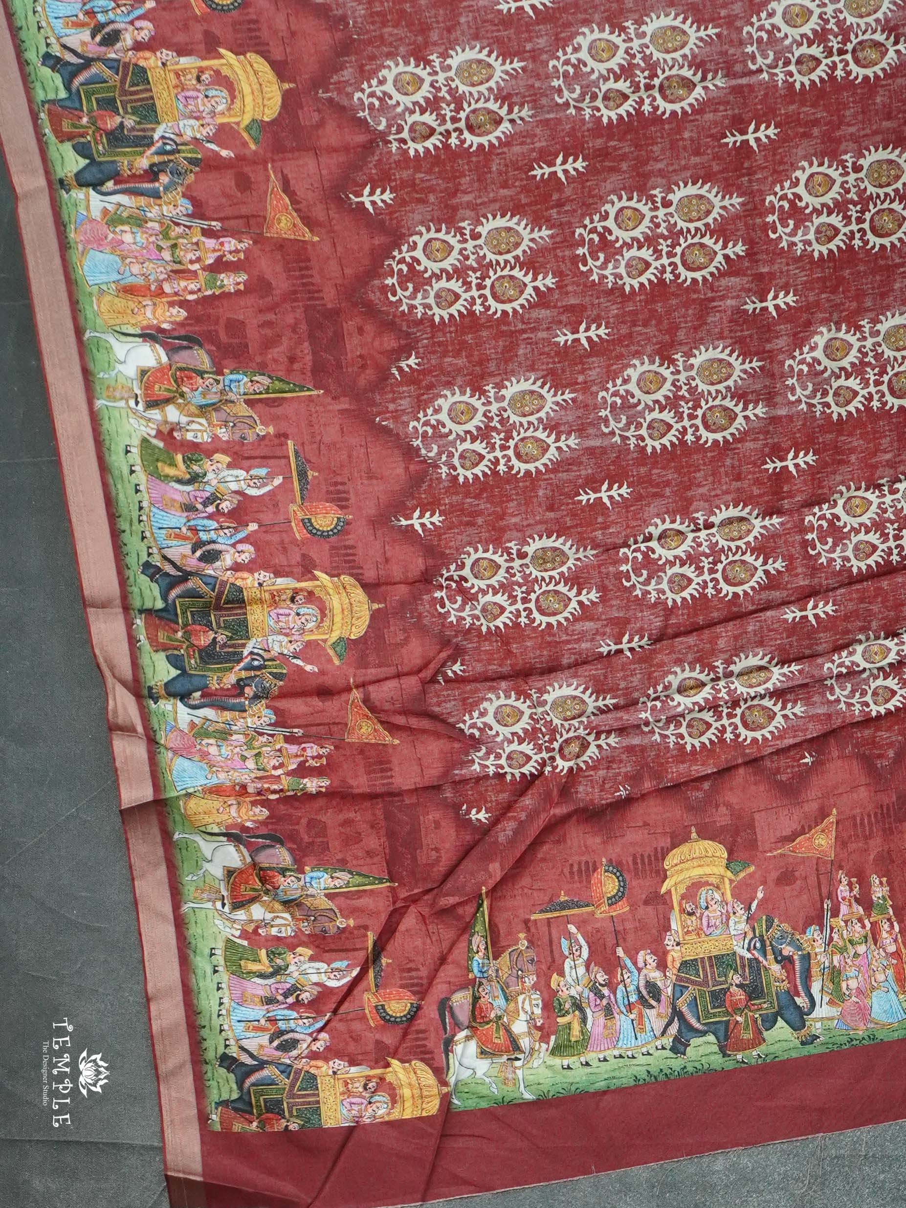 Mughal Printed Cotton Saree | TTDS2587