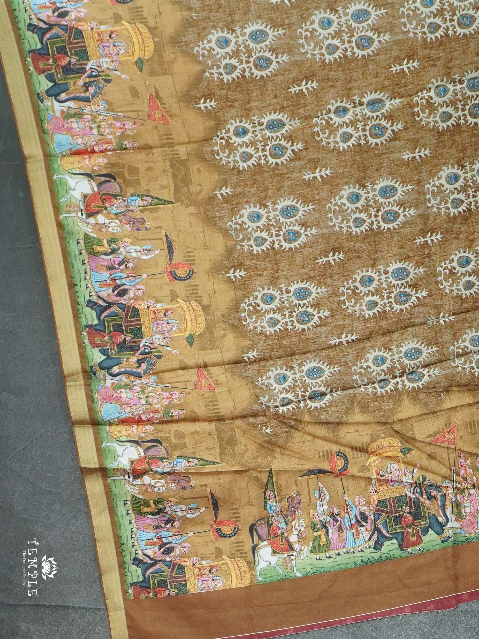 Mughal Printed Cotton Saree | TTDS2587
