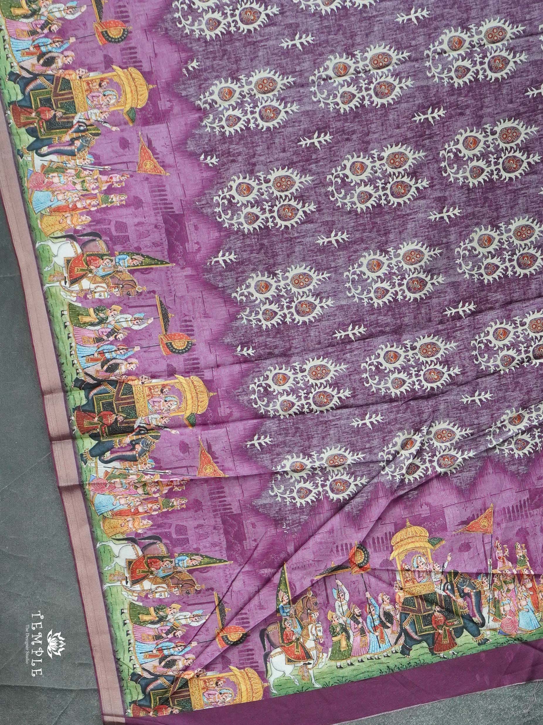 Mughal Printed Cotton Saree | TTDS2587