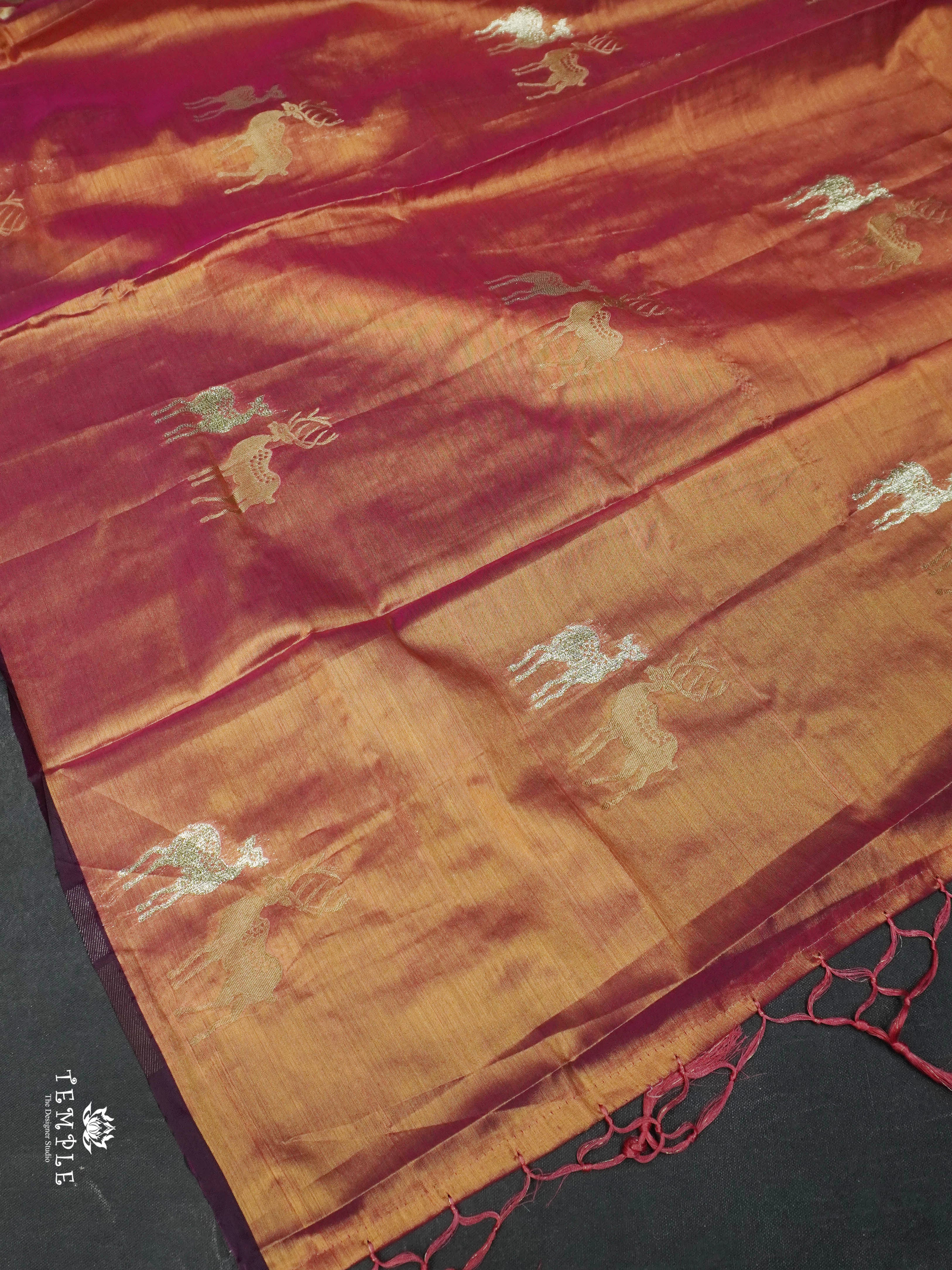 Tissue Silk Saree With Deer Motifs | TTDS1608 | Pongal Fest