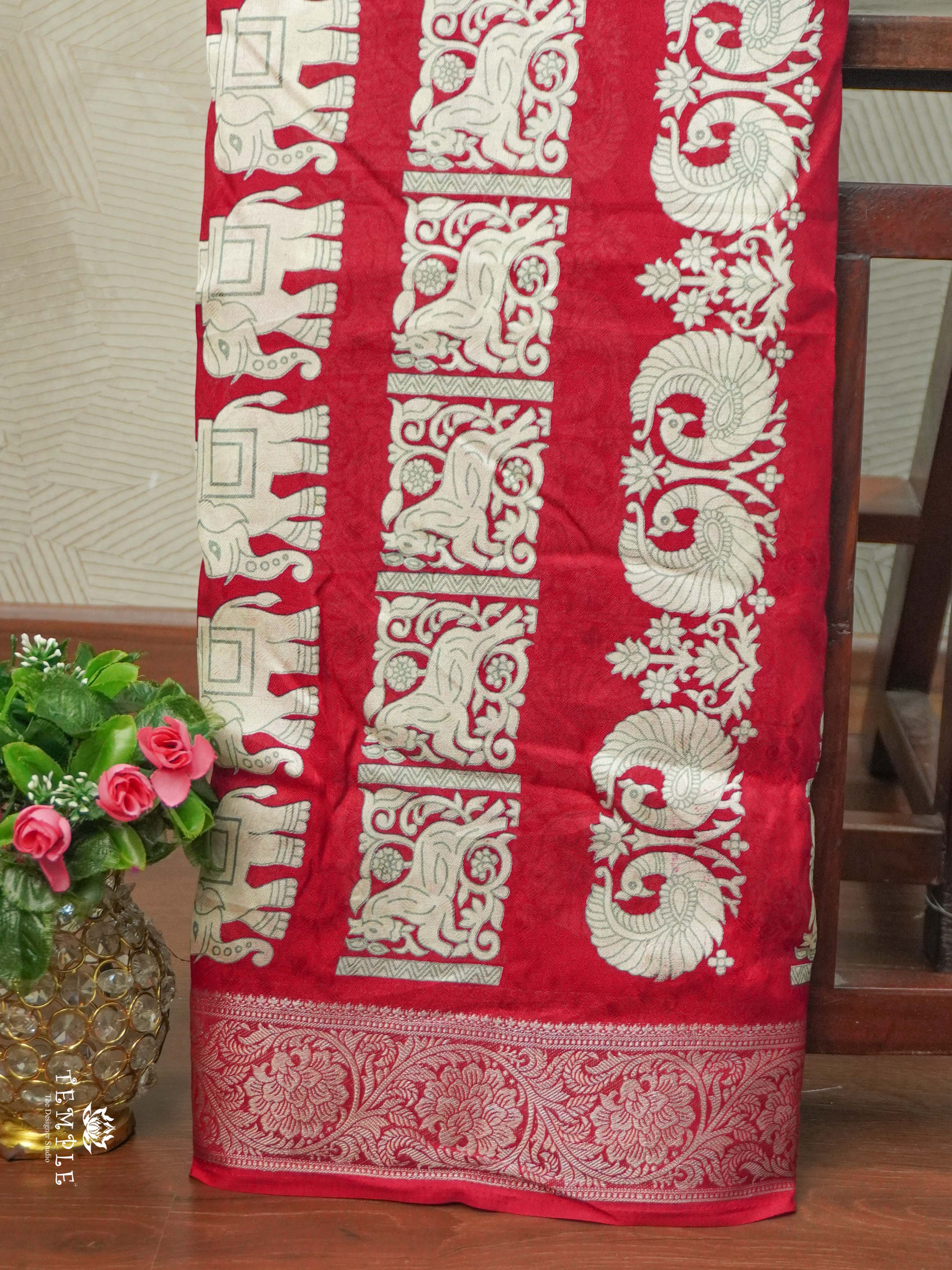 Stripe Printed Georgette Saree | TTDS2588