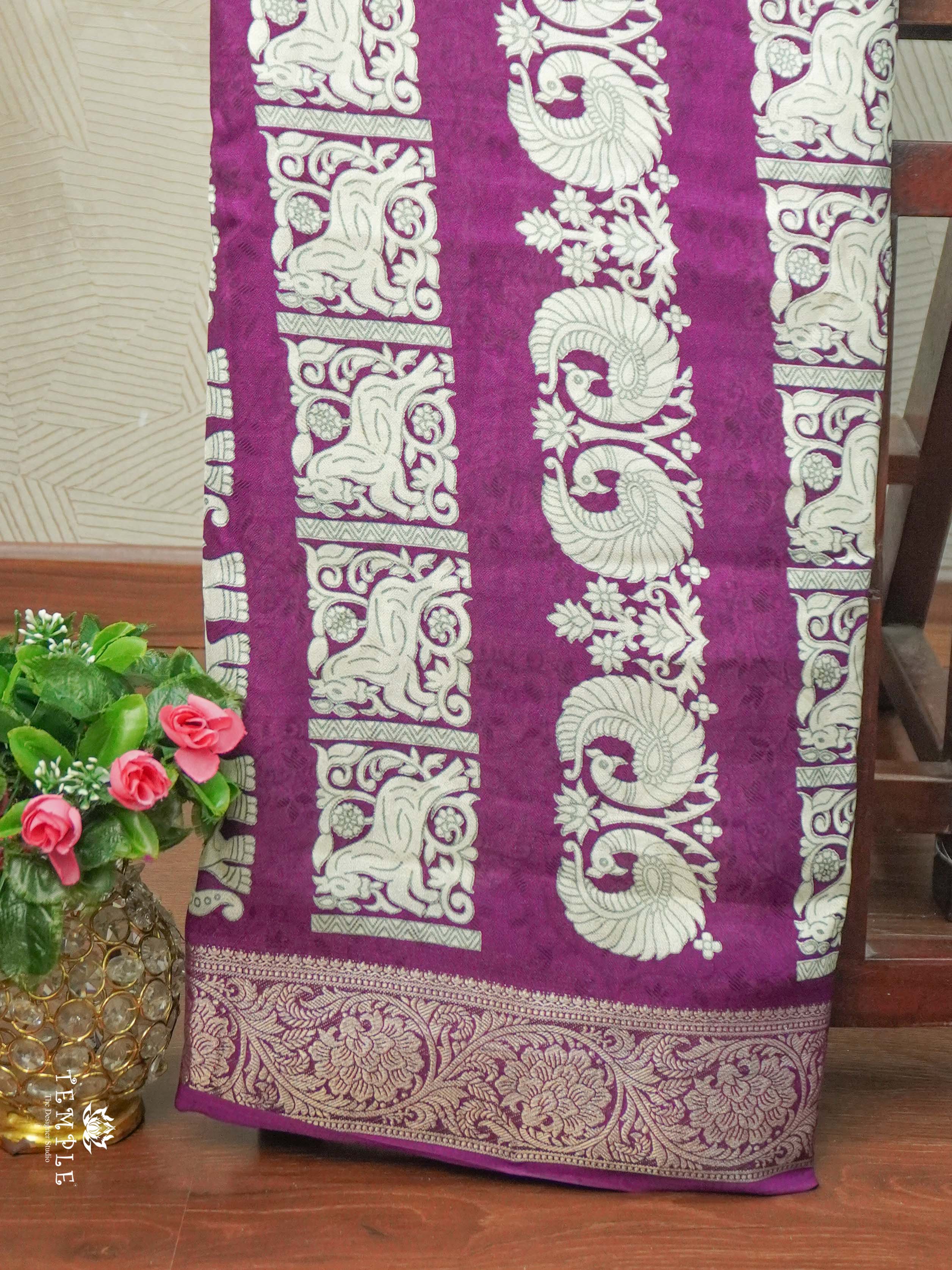 Stripe Printed Georgette Saree | TTDS2588